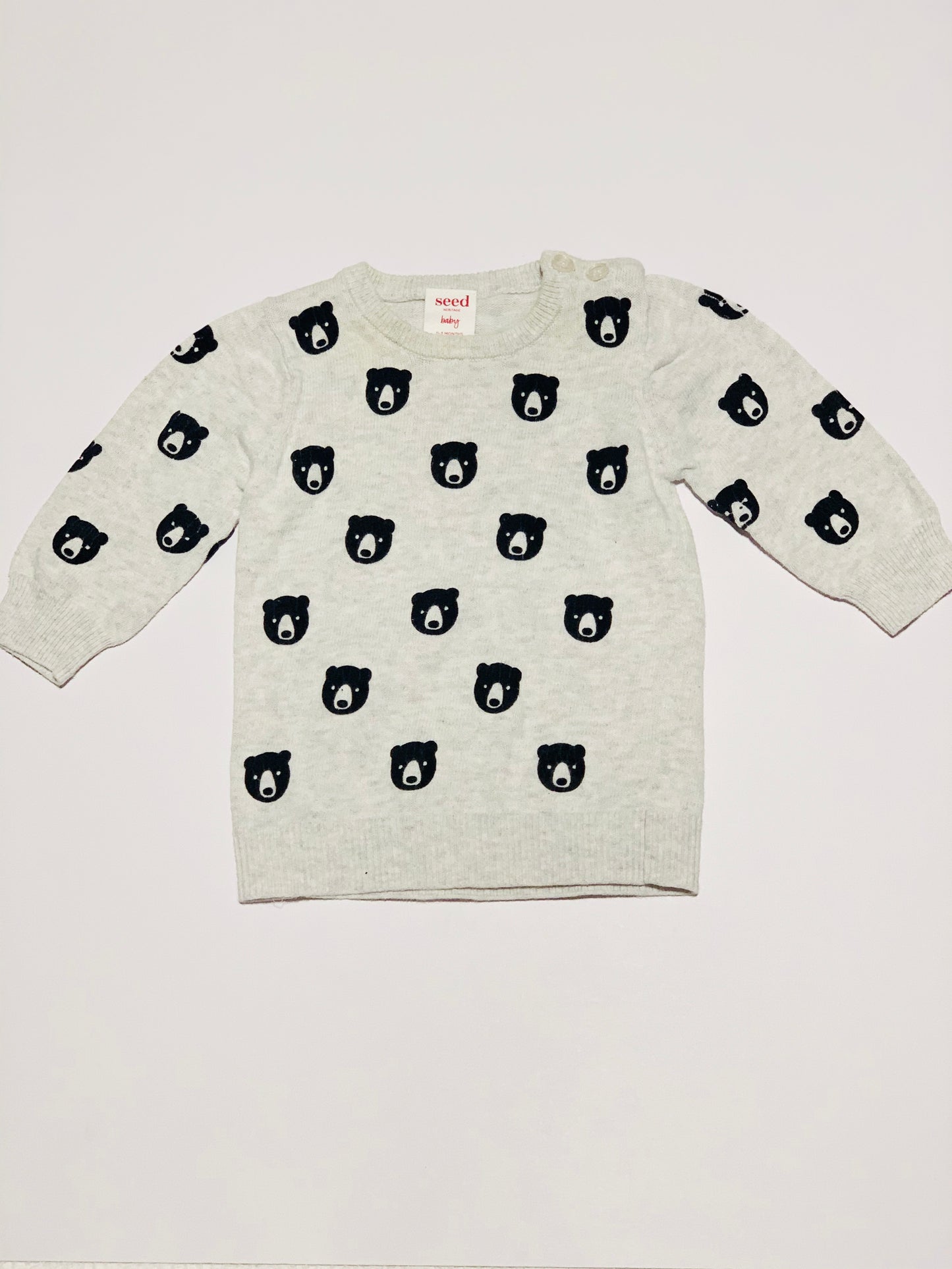 Grey bear knit jumper - Size 000