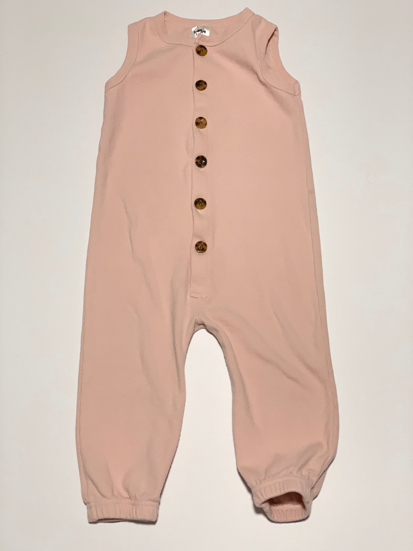 Ribbed button romper - Size 2