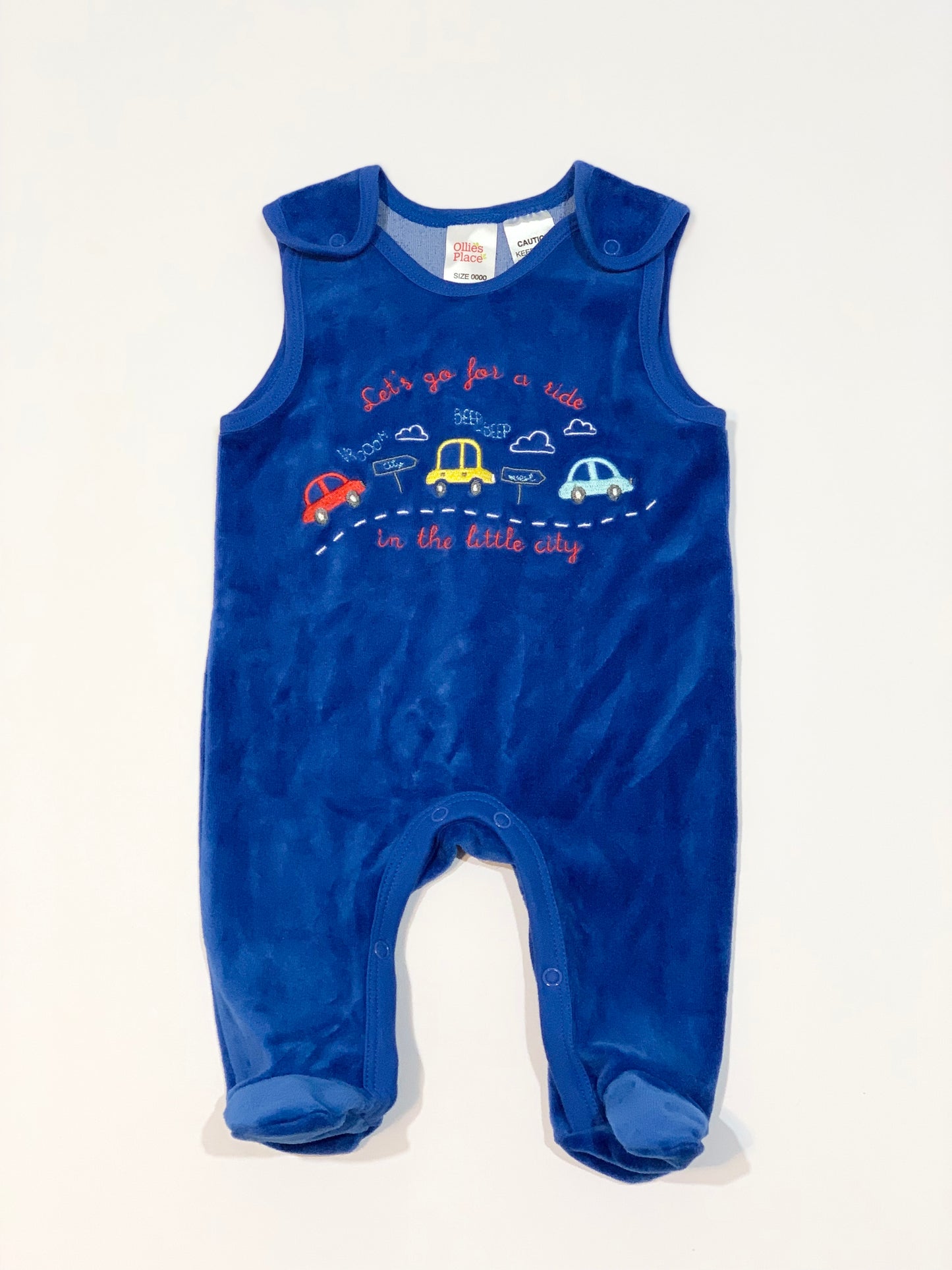 Blue velour overalls - Size 0000