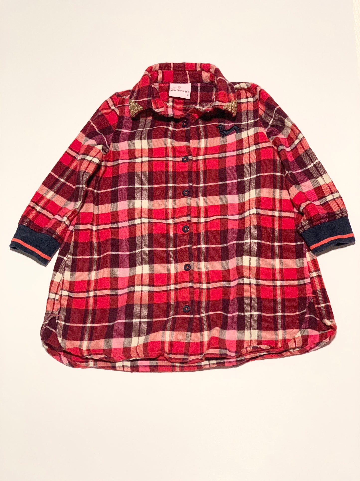 Tartan flannelette nightie - Size 2