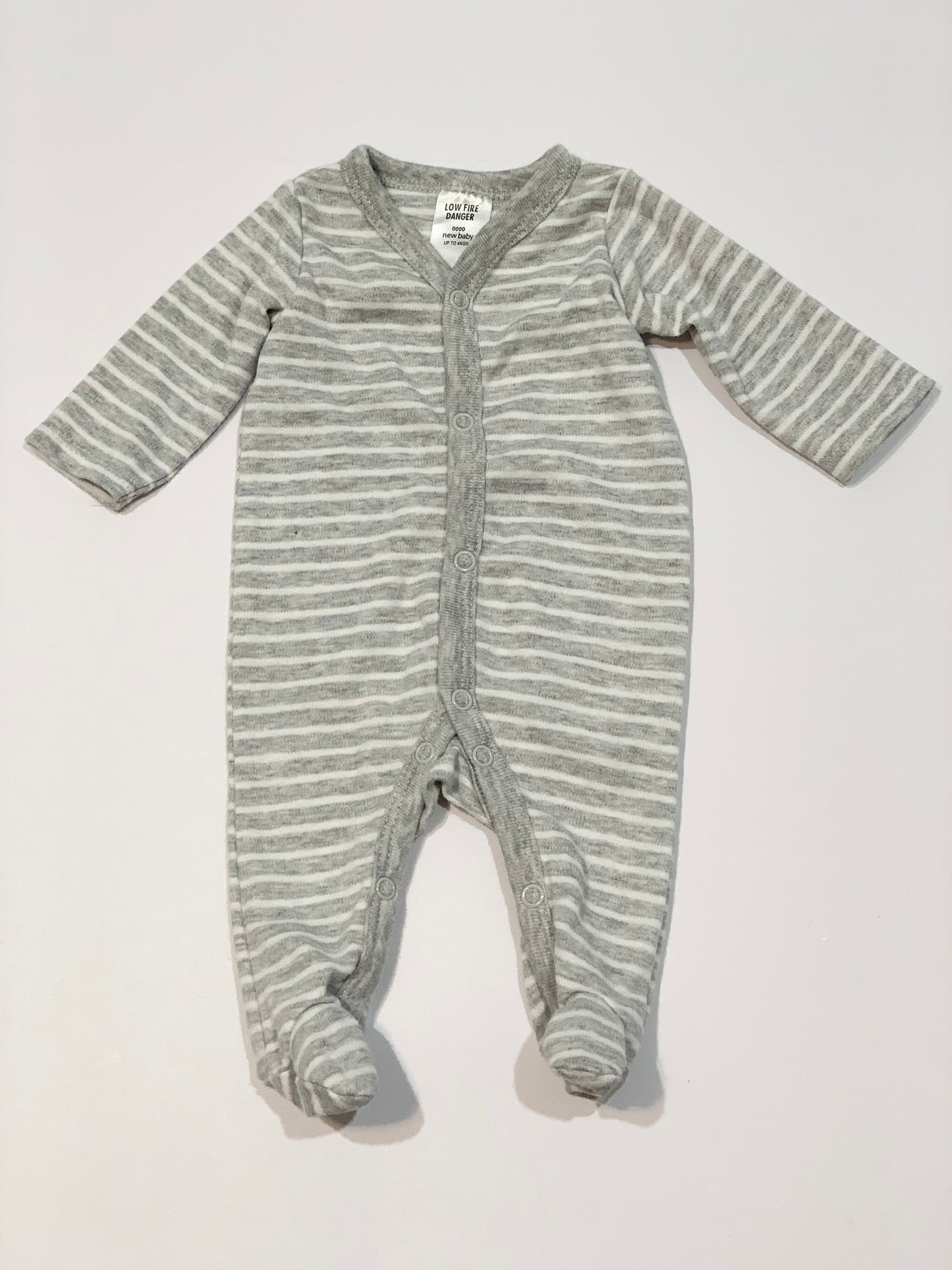 Grey stripe onesie - Size 0000