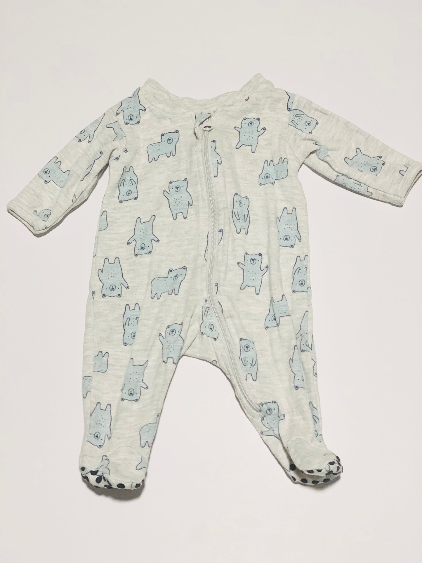 Grey bear zip onesie - Size 00000