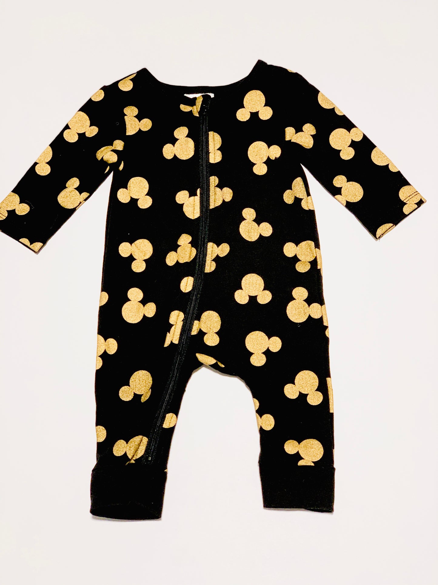 Metallic Mickey zip onesie - Size 000