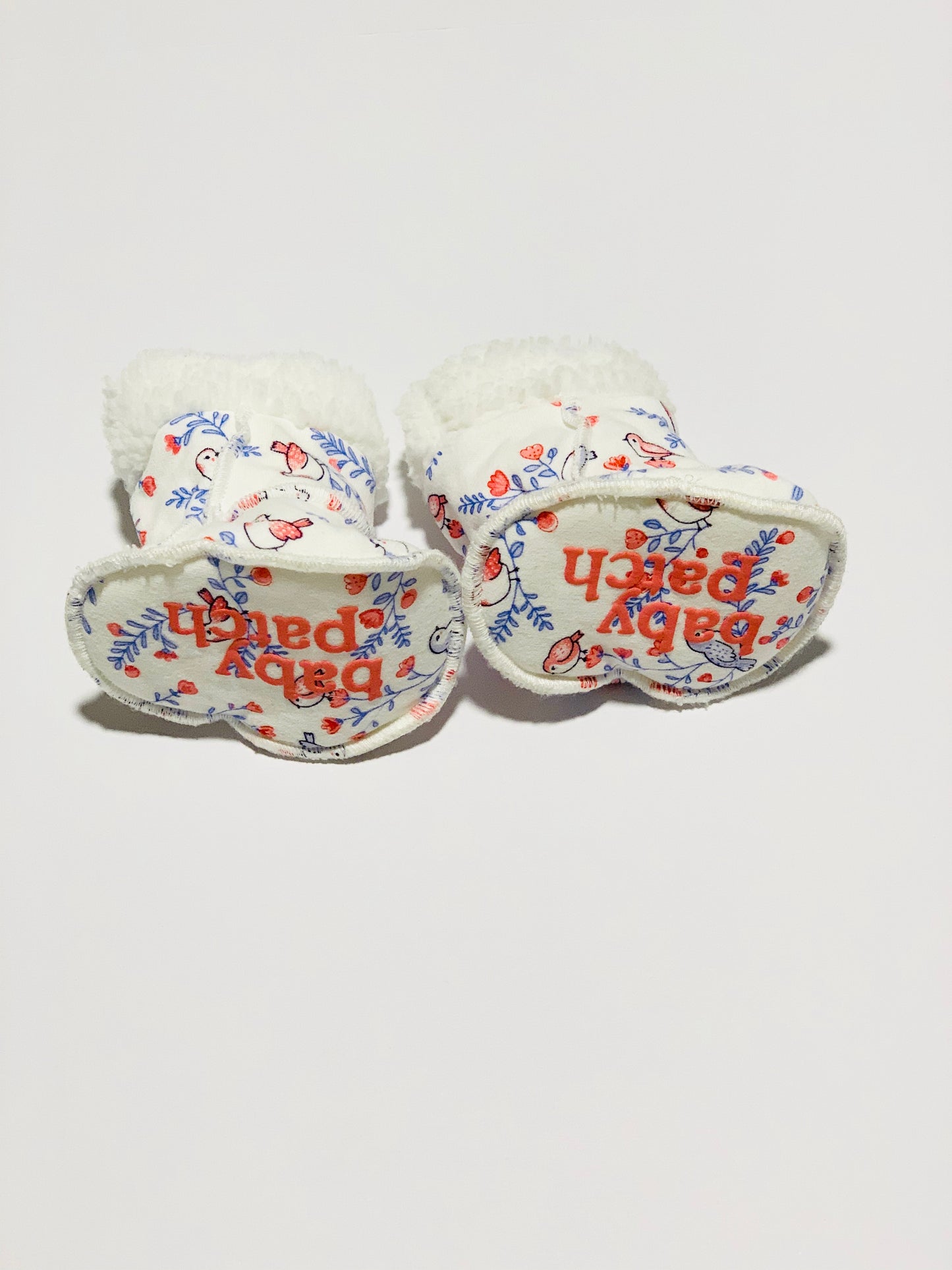 Fleecy bird booties - Size 3 months