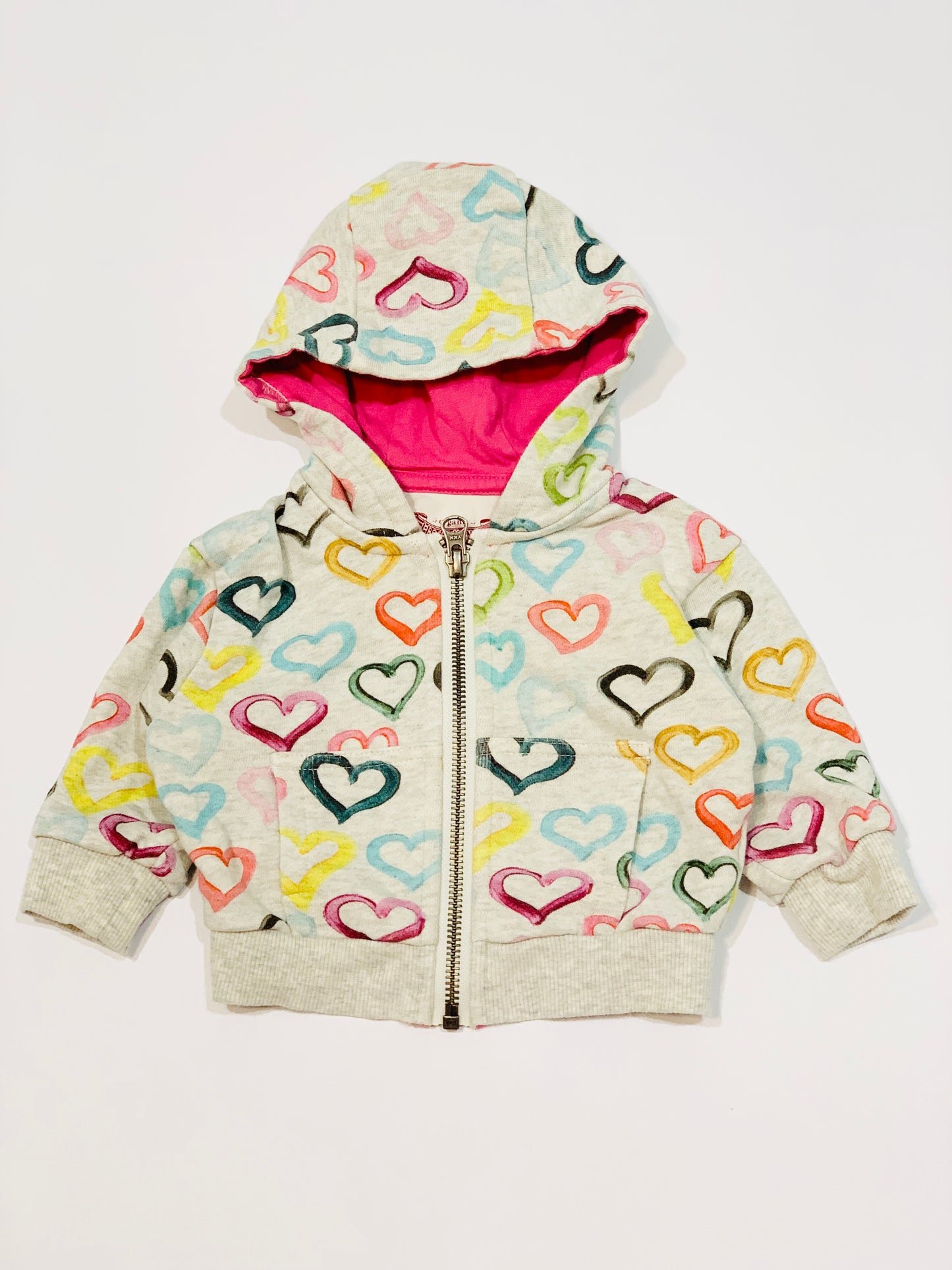 Grey hearts hoodie - Size 000