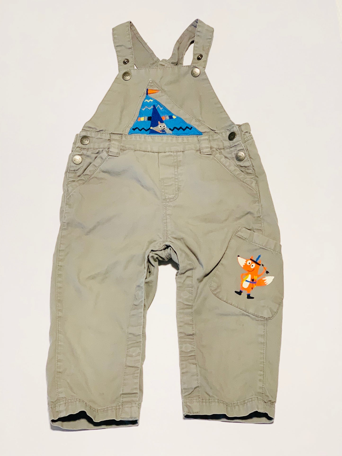 Grey fox overalls - Size 18 months