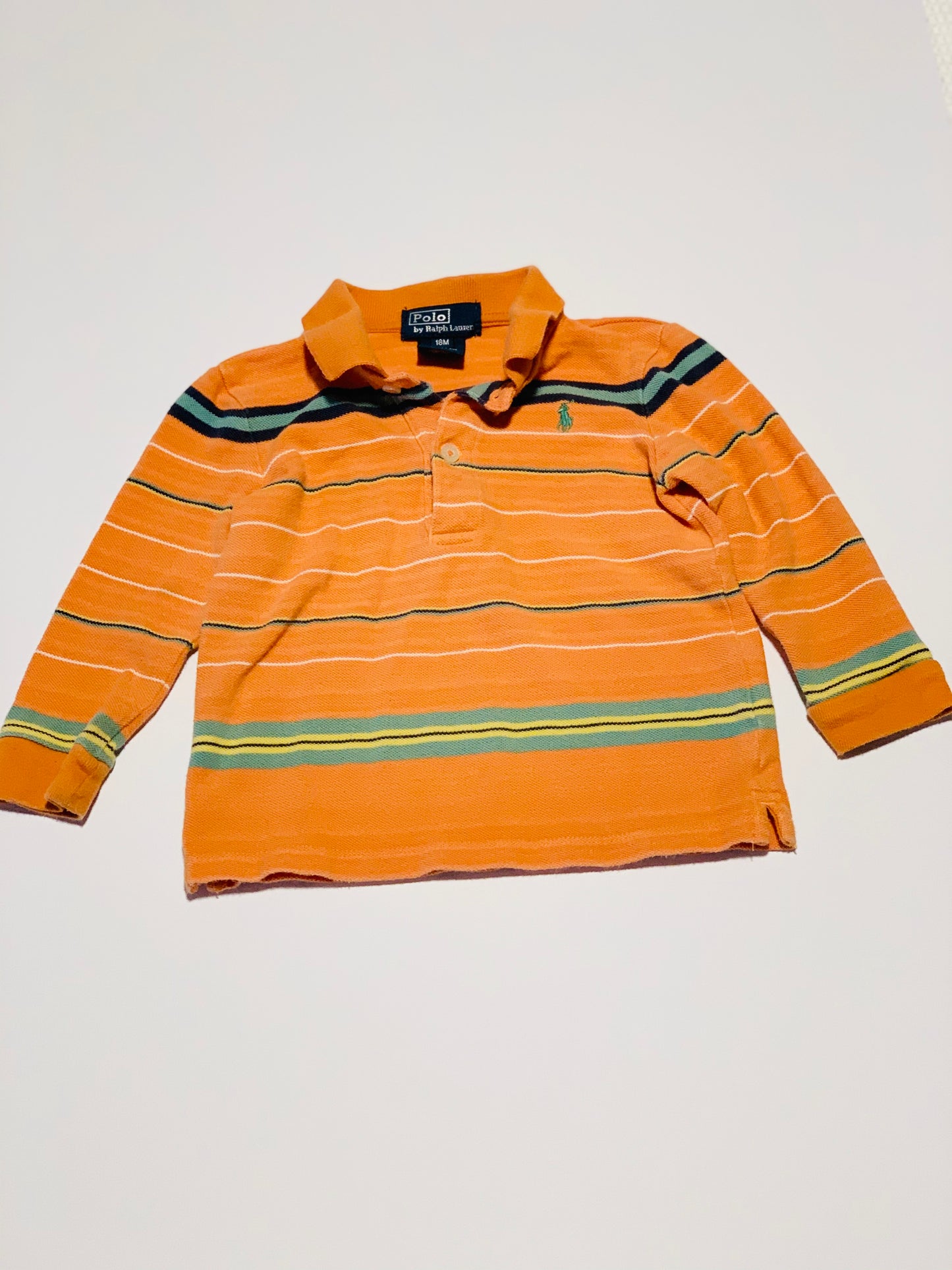 Orange striped polo shirt - Size 18 months