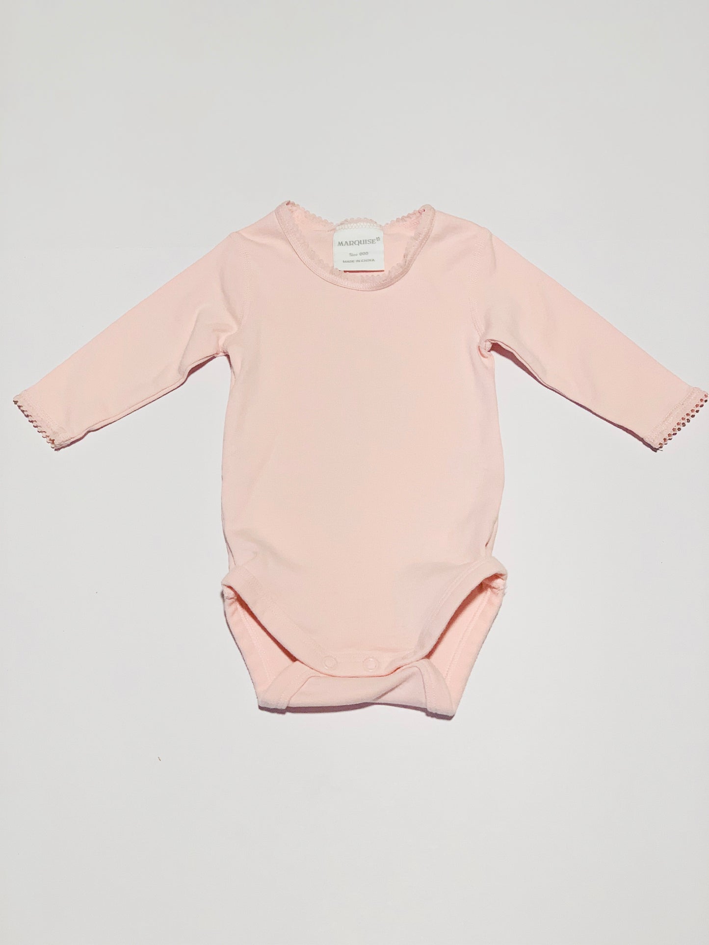 Pink lace trim bodysuit - Size 000