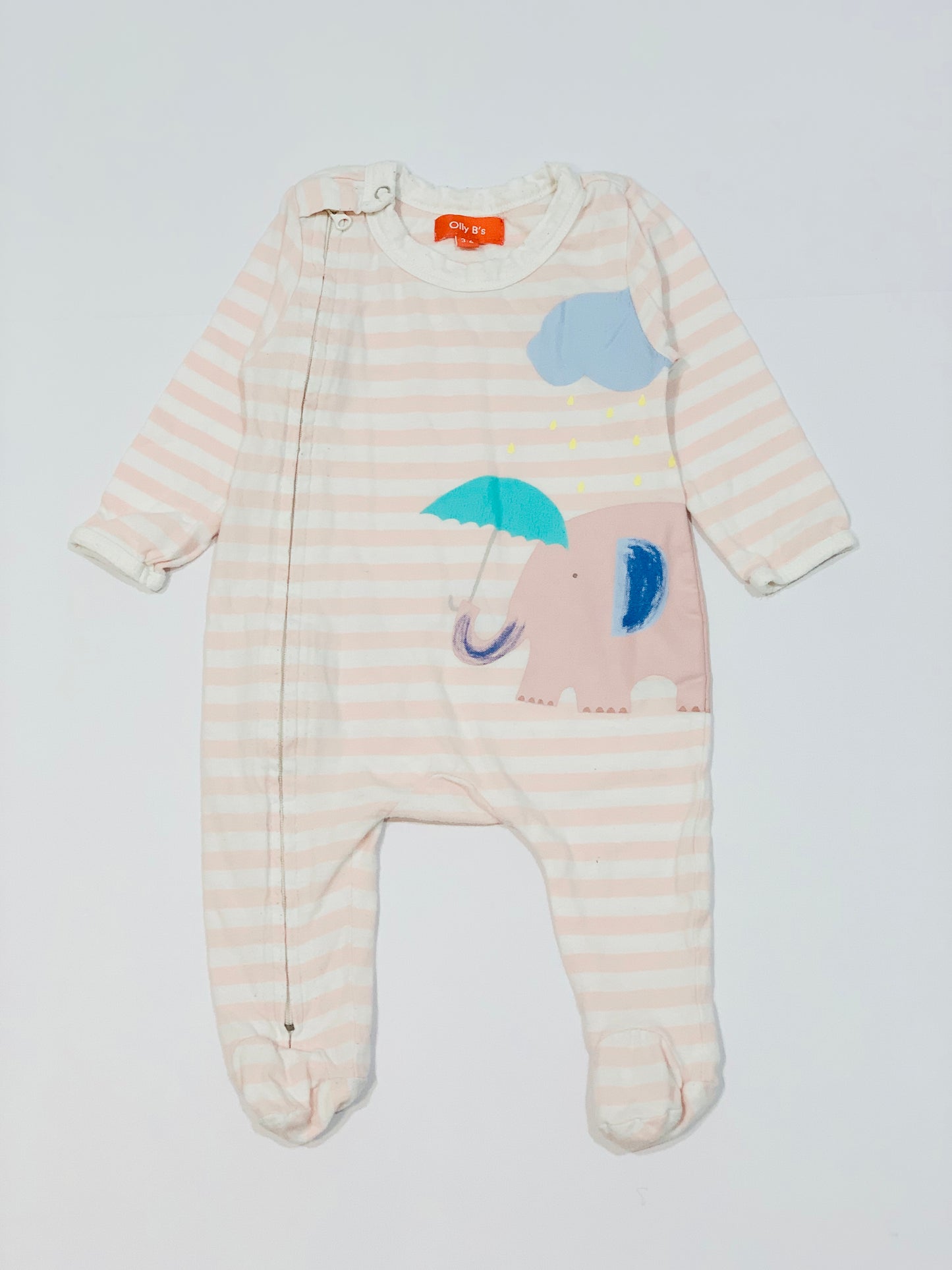 Striped elephant onesie - Size 00