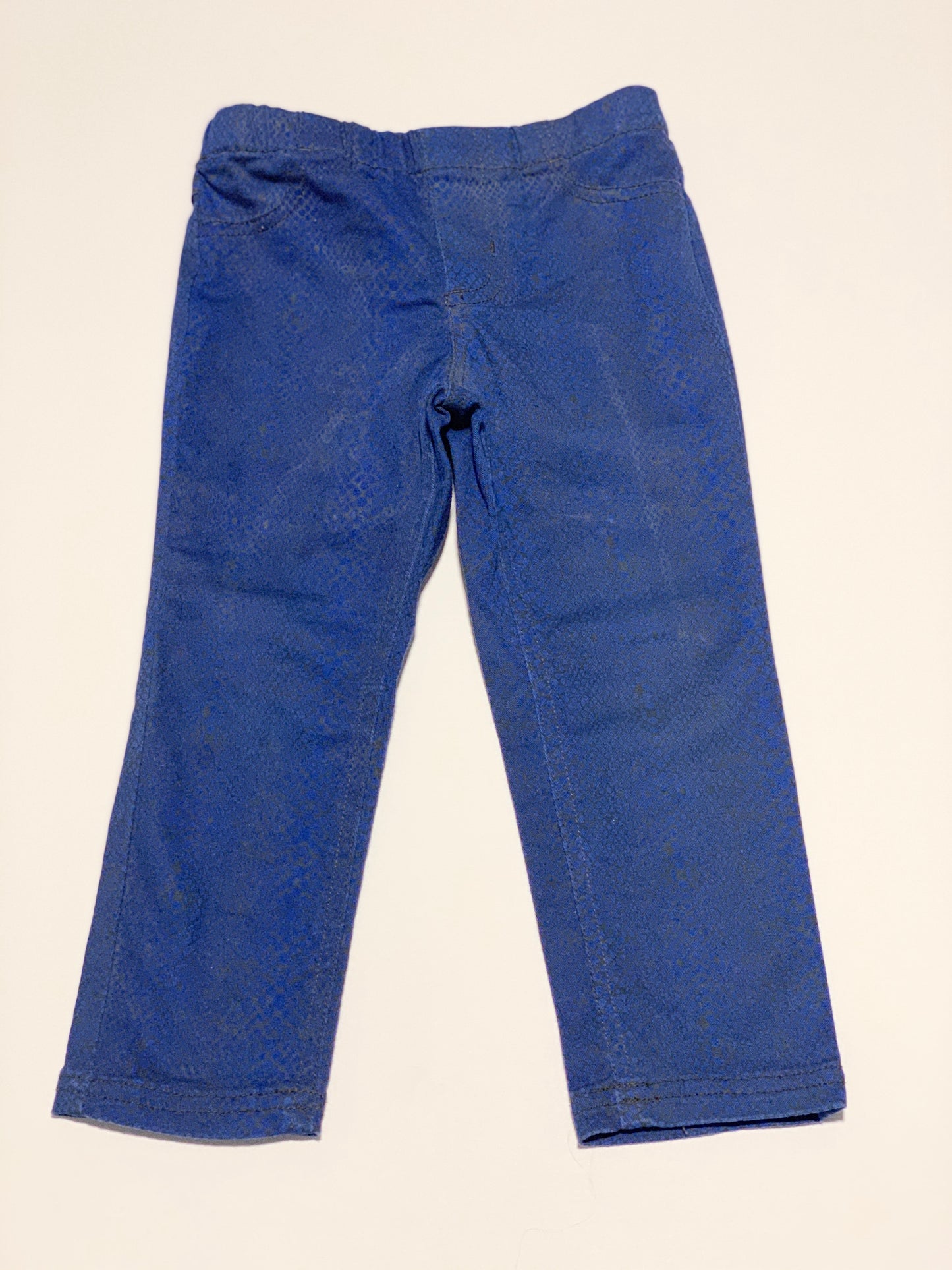 Blue snakeskin look pants - Size 2