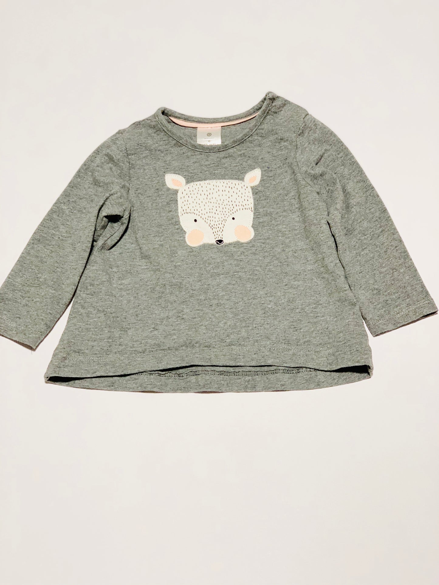 Grey fox applique top - Size 0