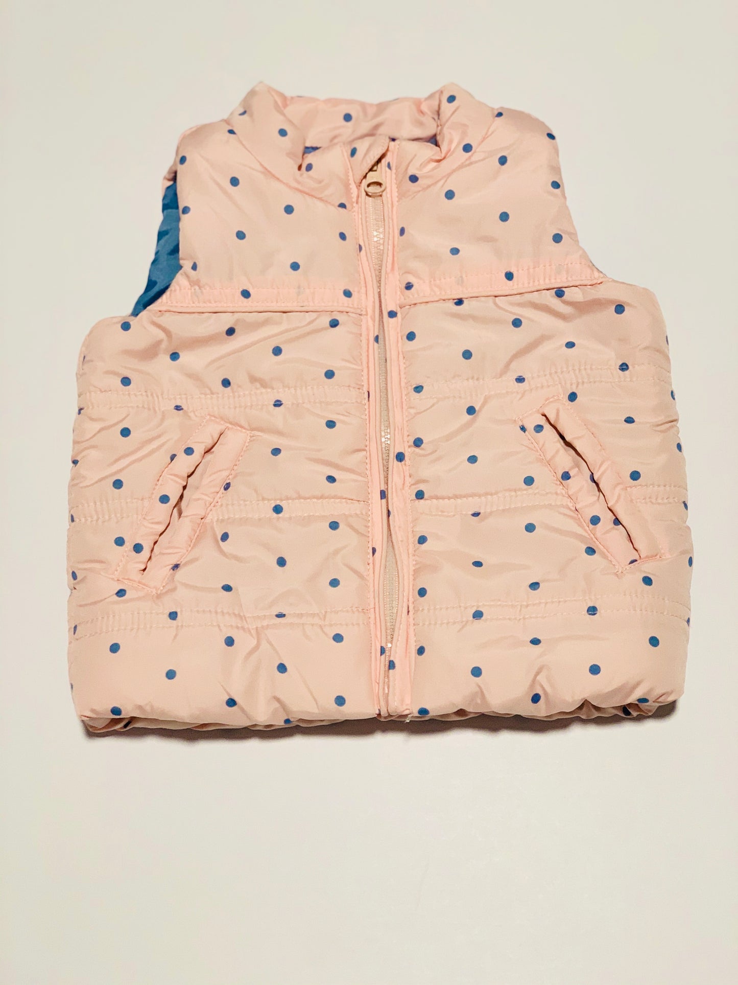 Pink spot puffer vest - Size 00