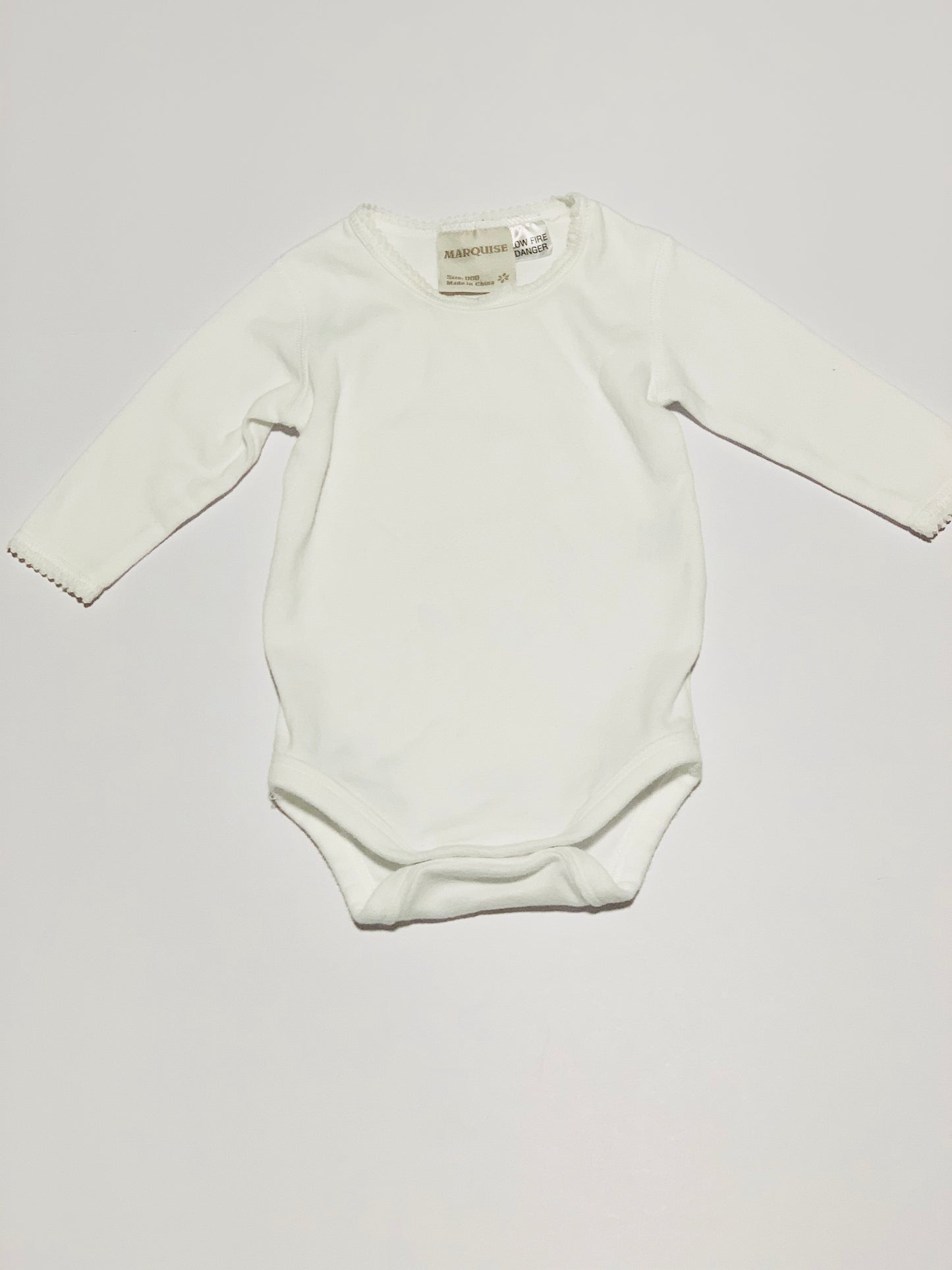 White lace trim bodysuit - Size 000