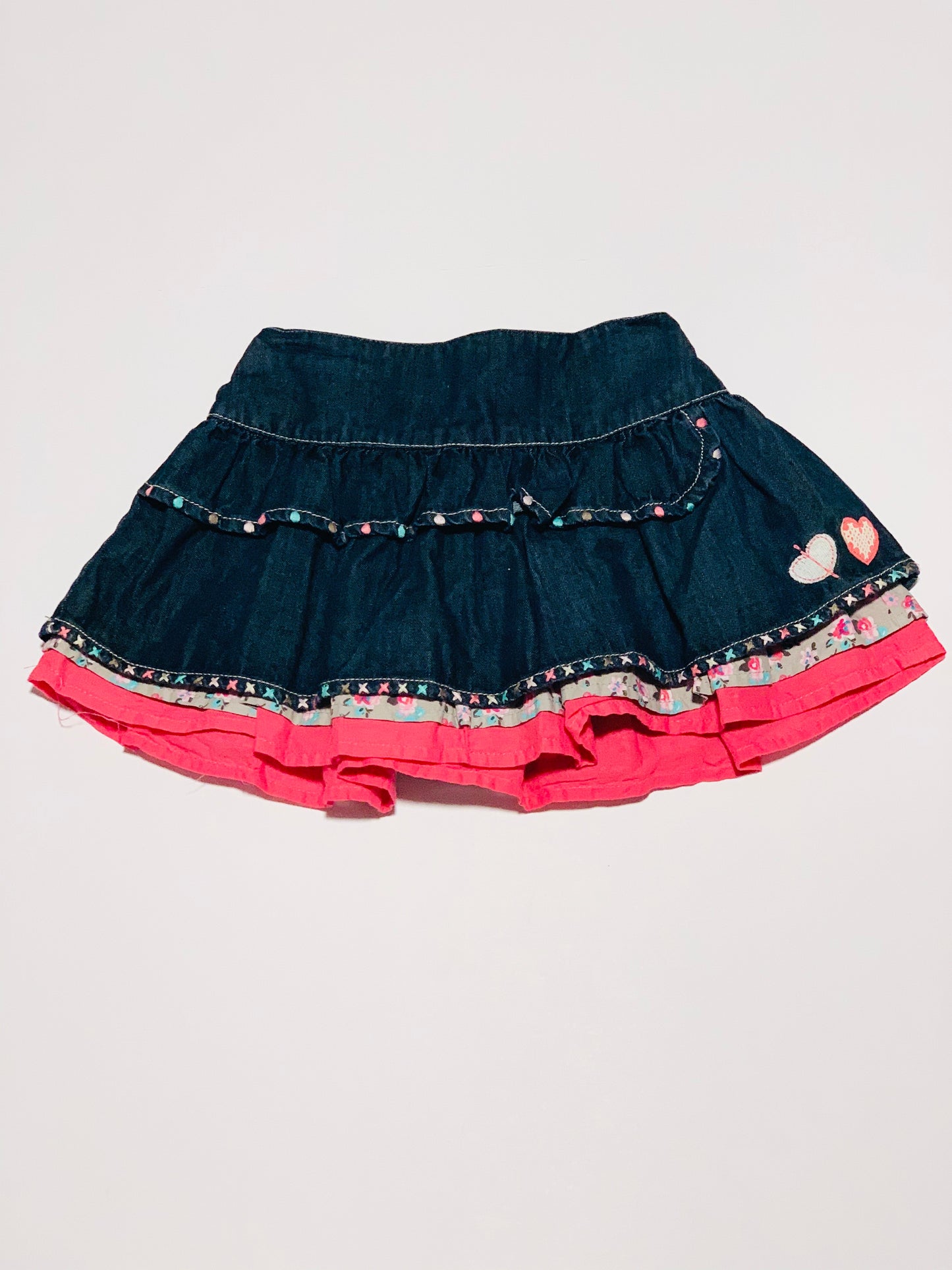 Embroidered denim skirt - Size 1