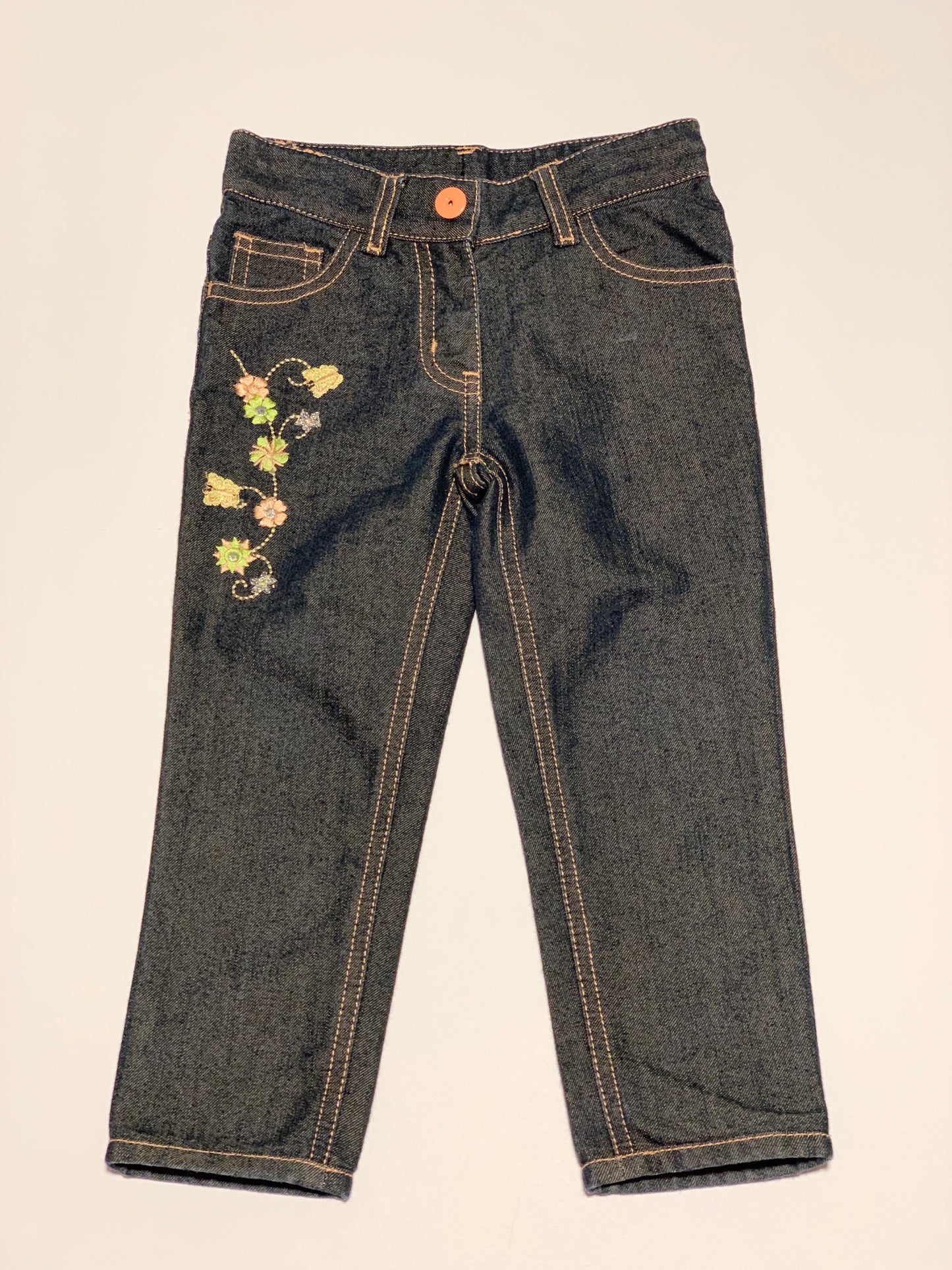 Floral embroidered jeans - Size 2-3 years
