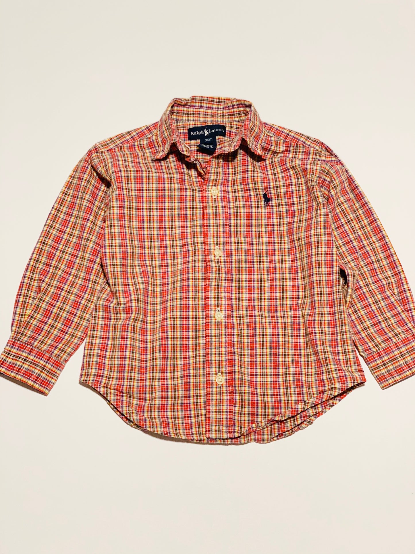 Red check polo shirt - Size 3