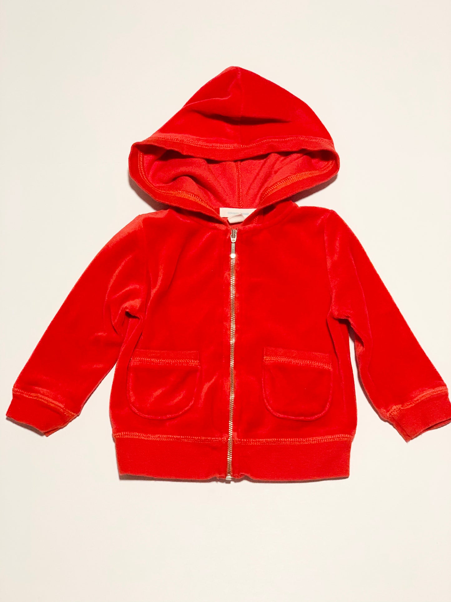 Red velour hoodie - Size 0