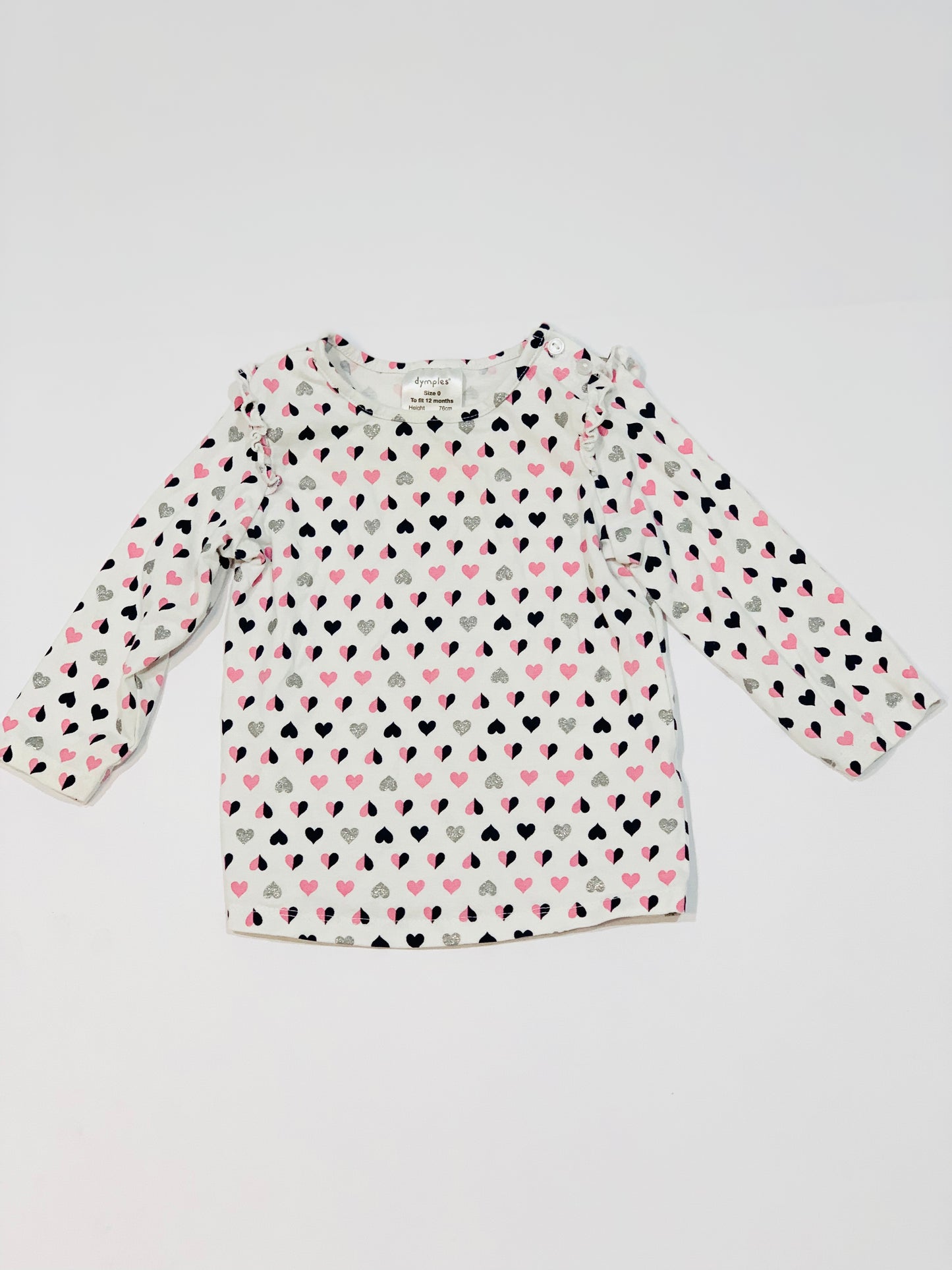 Glitter hearts top - Size 0