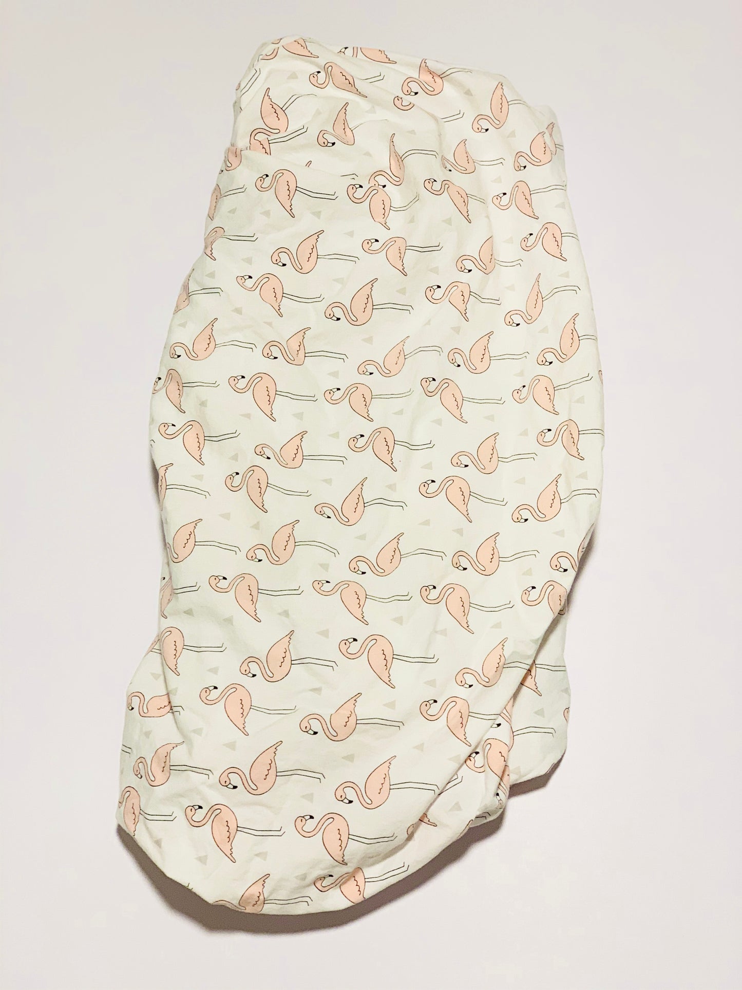 Pink flamingo fitted cot sheet