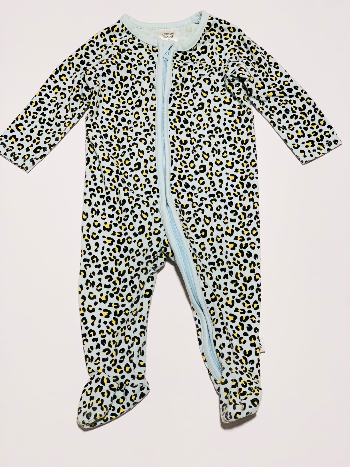 Blue leopard zip onesie - Size 00