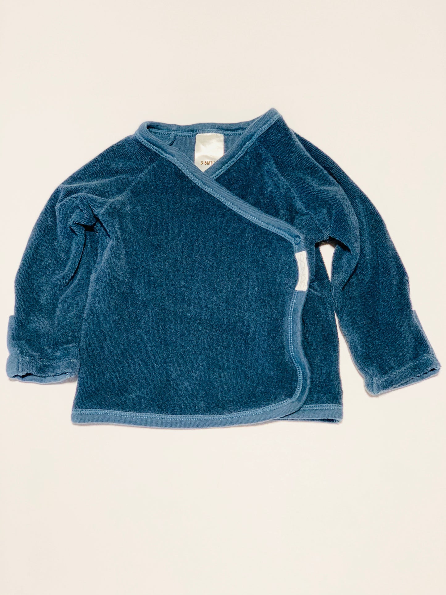 Navy terry cross-over top - Size 00