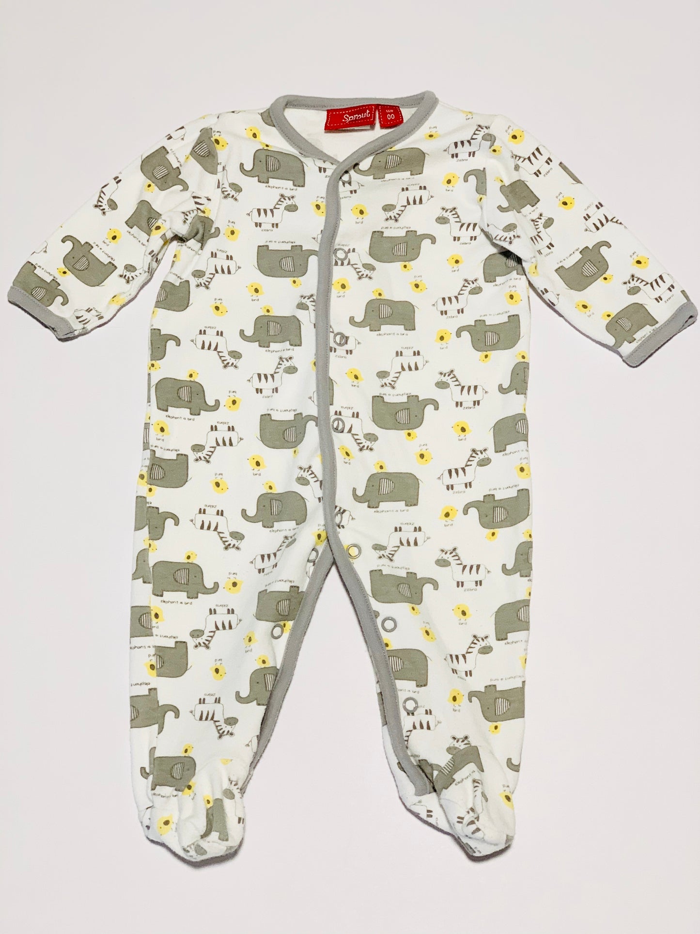 Grey elephant onesie - Size 00