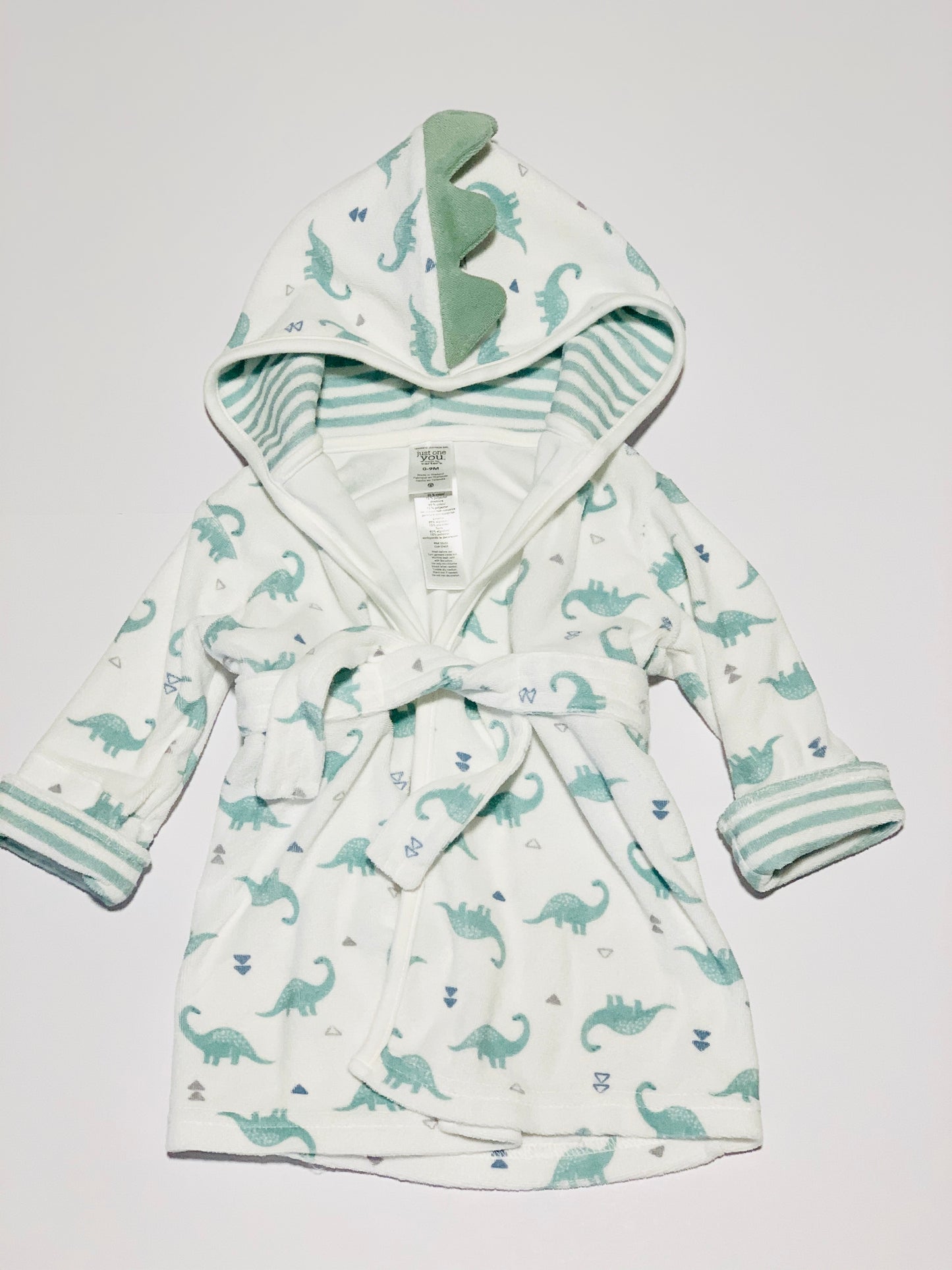 Green dinosaur bath robe - Size 0-9 months