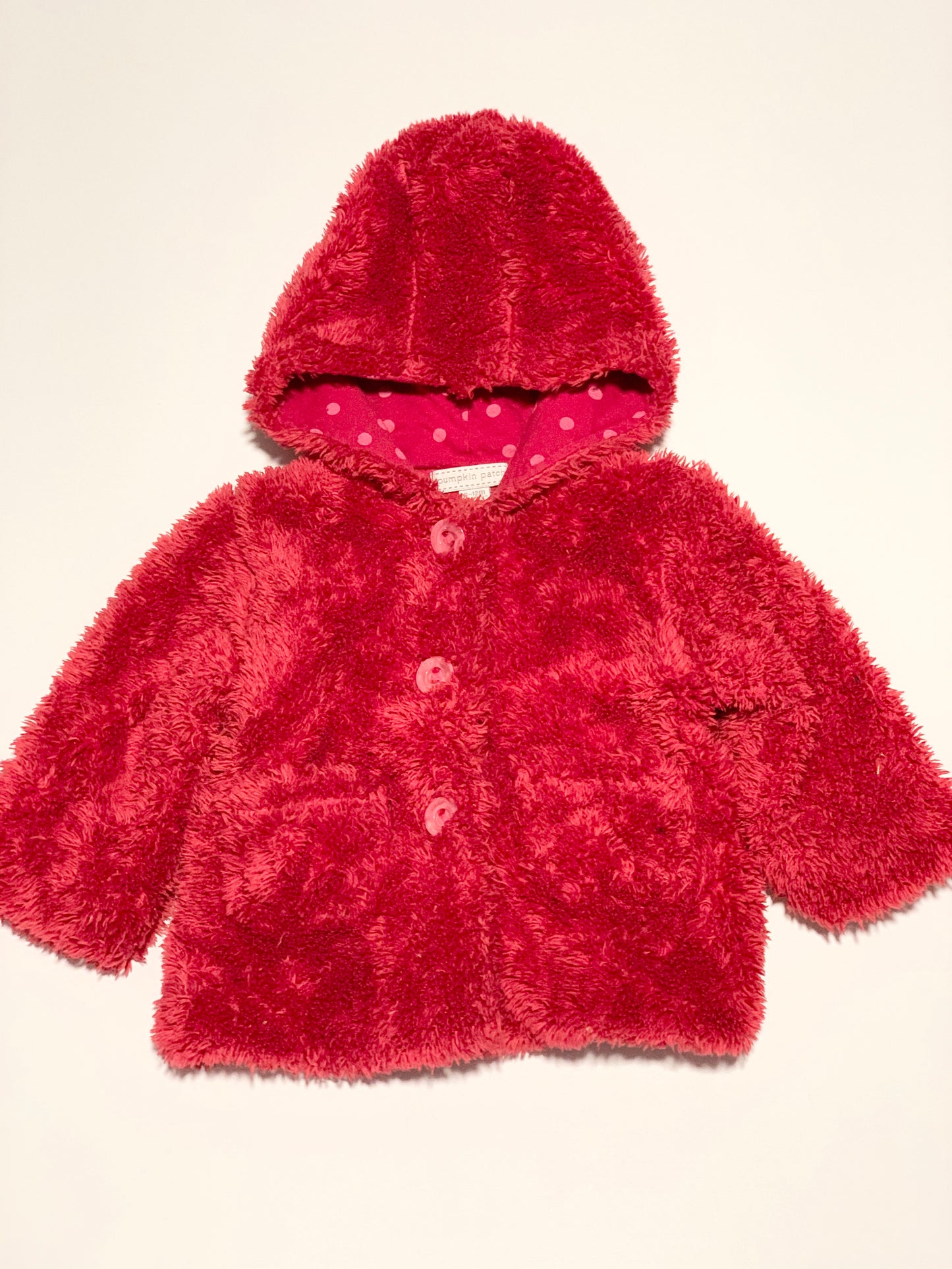 Fluffy hooded jacket - Size 6-12 months
