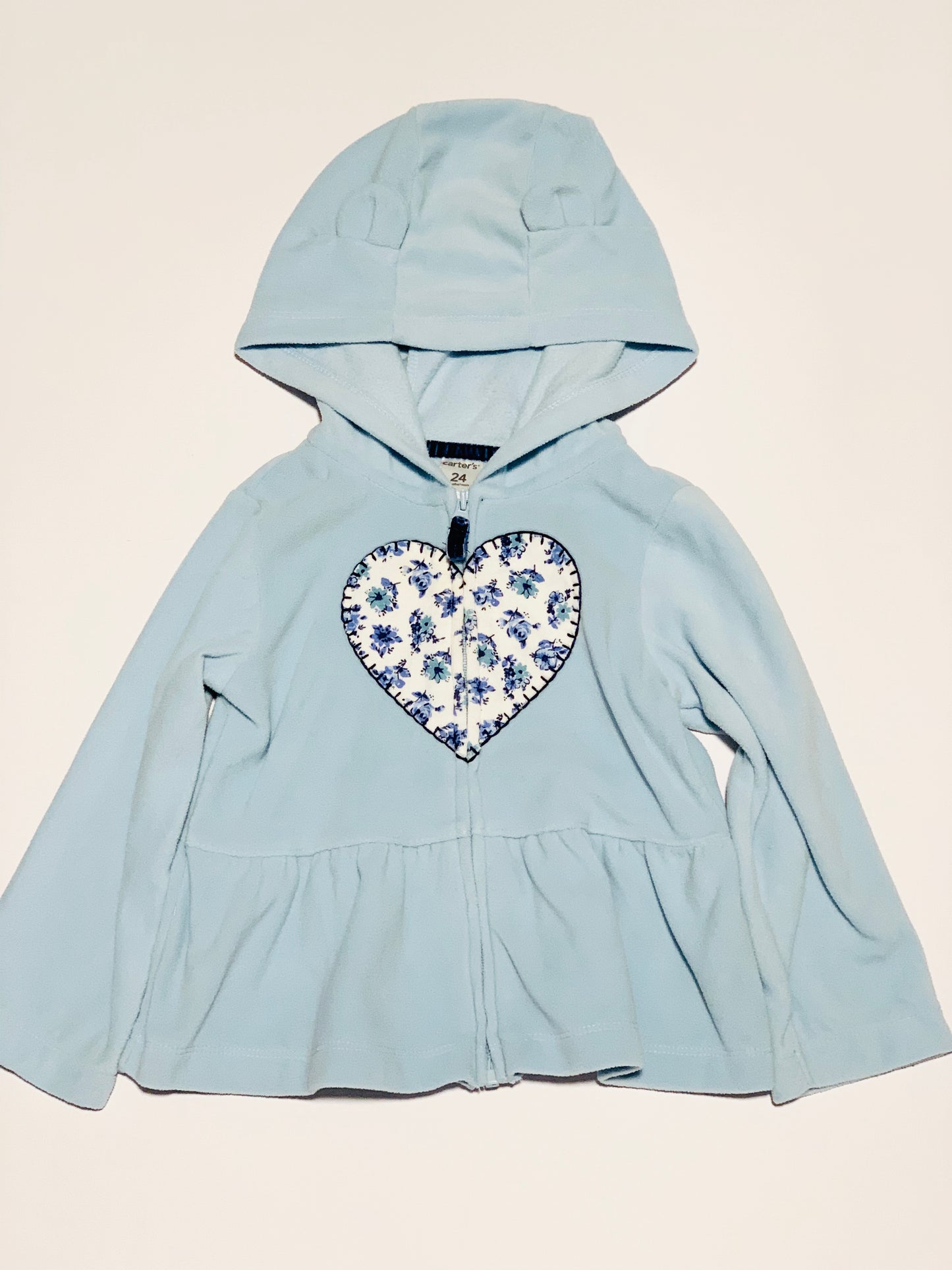 Blue fleece hooded sweater - Size 2