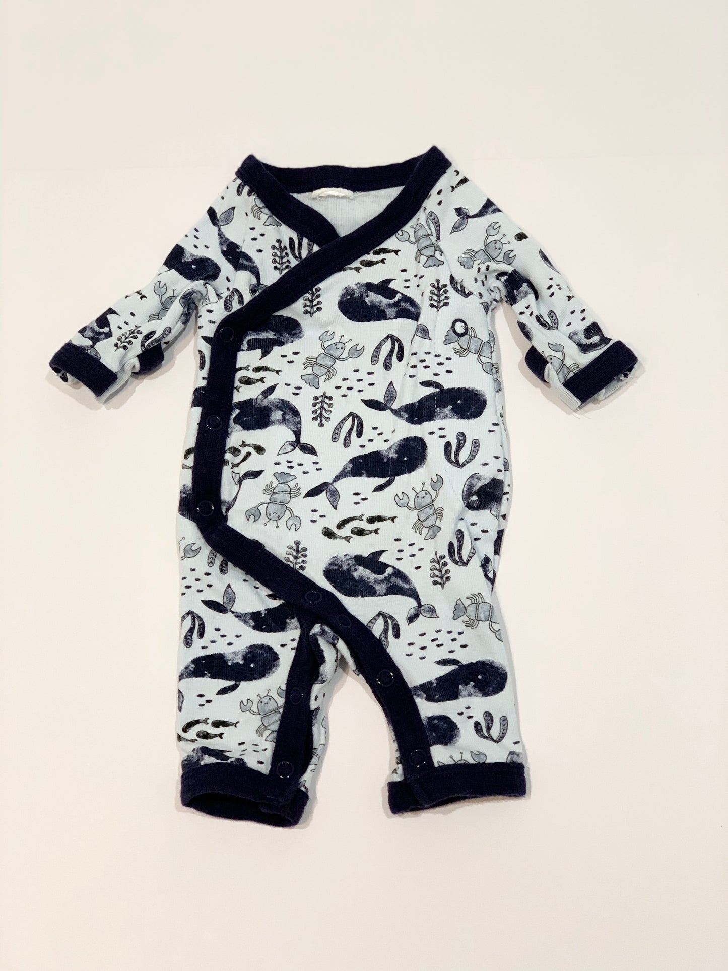 Lobsters and whales onesie - Size 00000