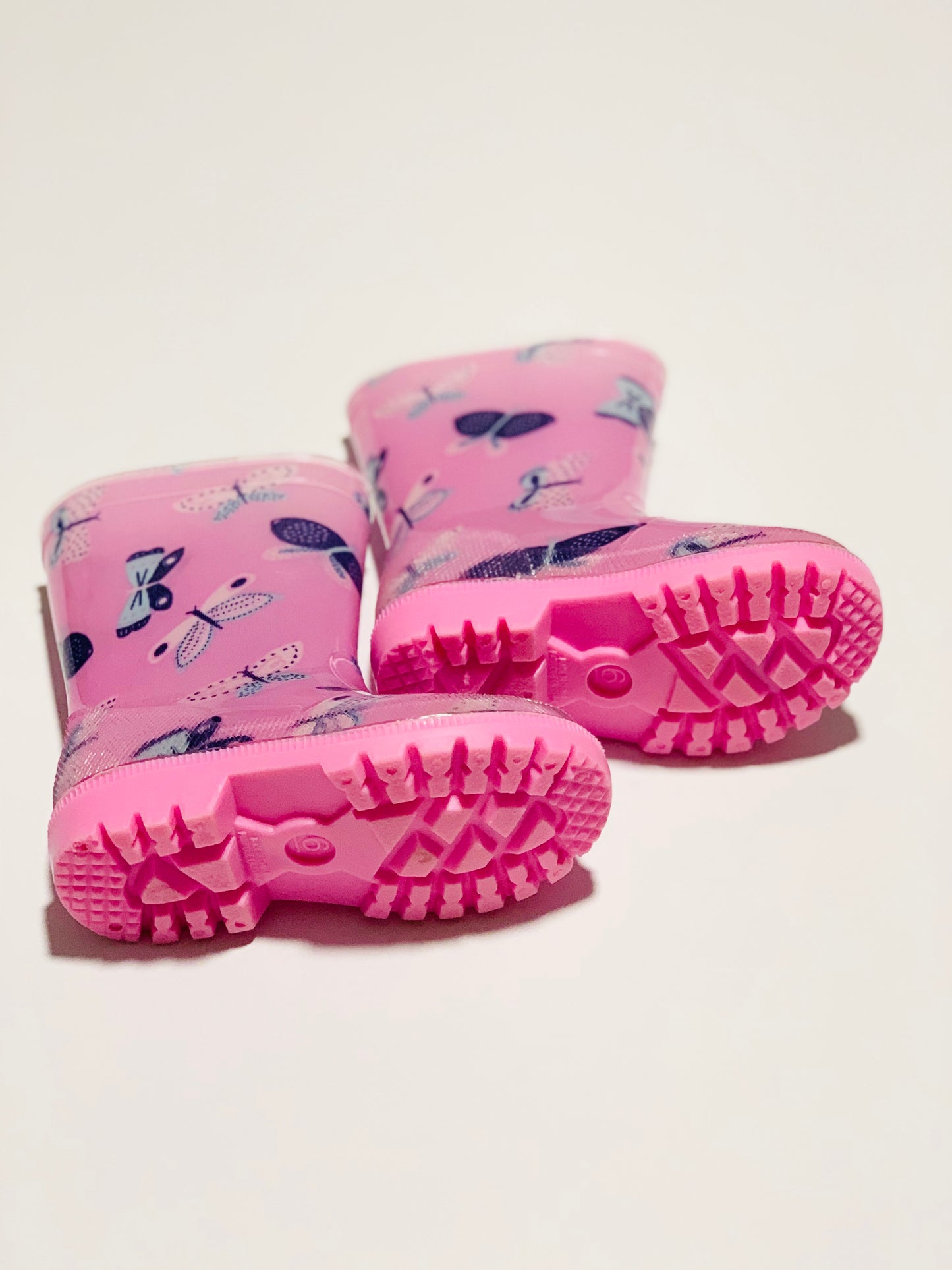 Pink butterfly gumboots - Size 6