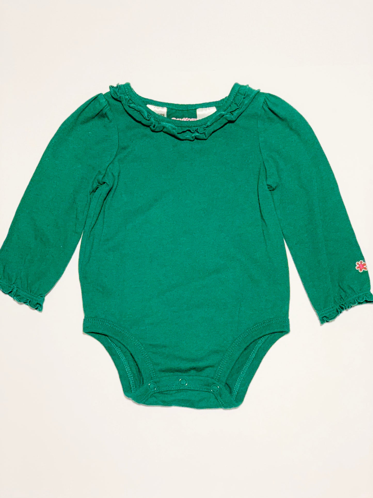Green frill trim bodysuit - Size 6 months