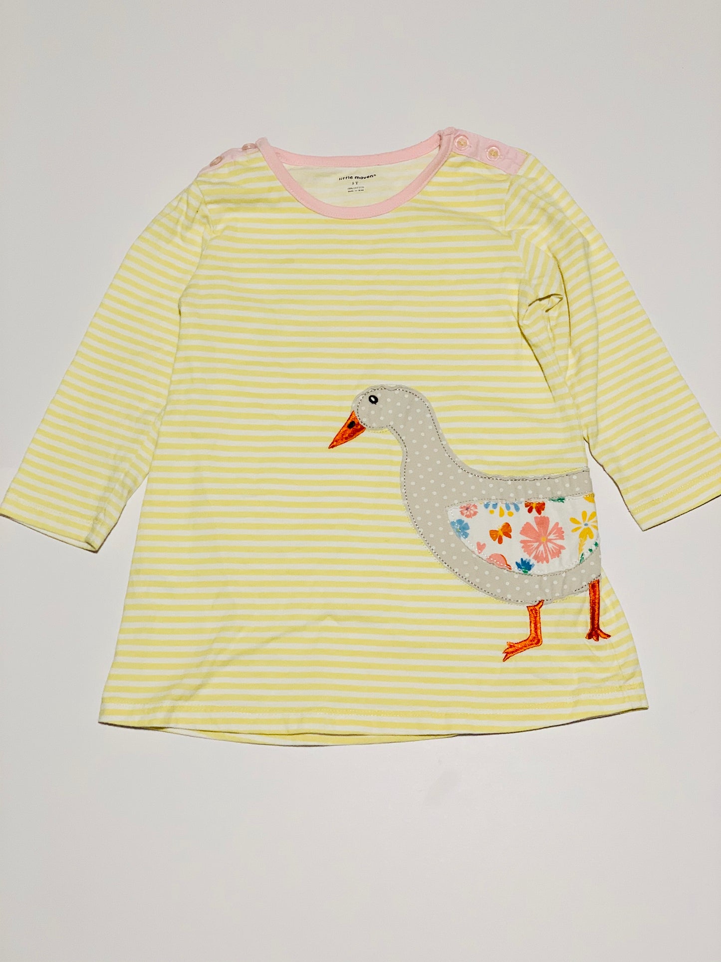 Yellow striped duck dress - Size 3