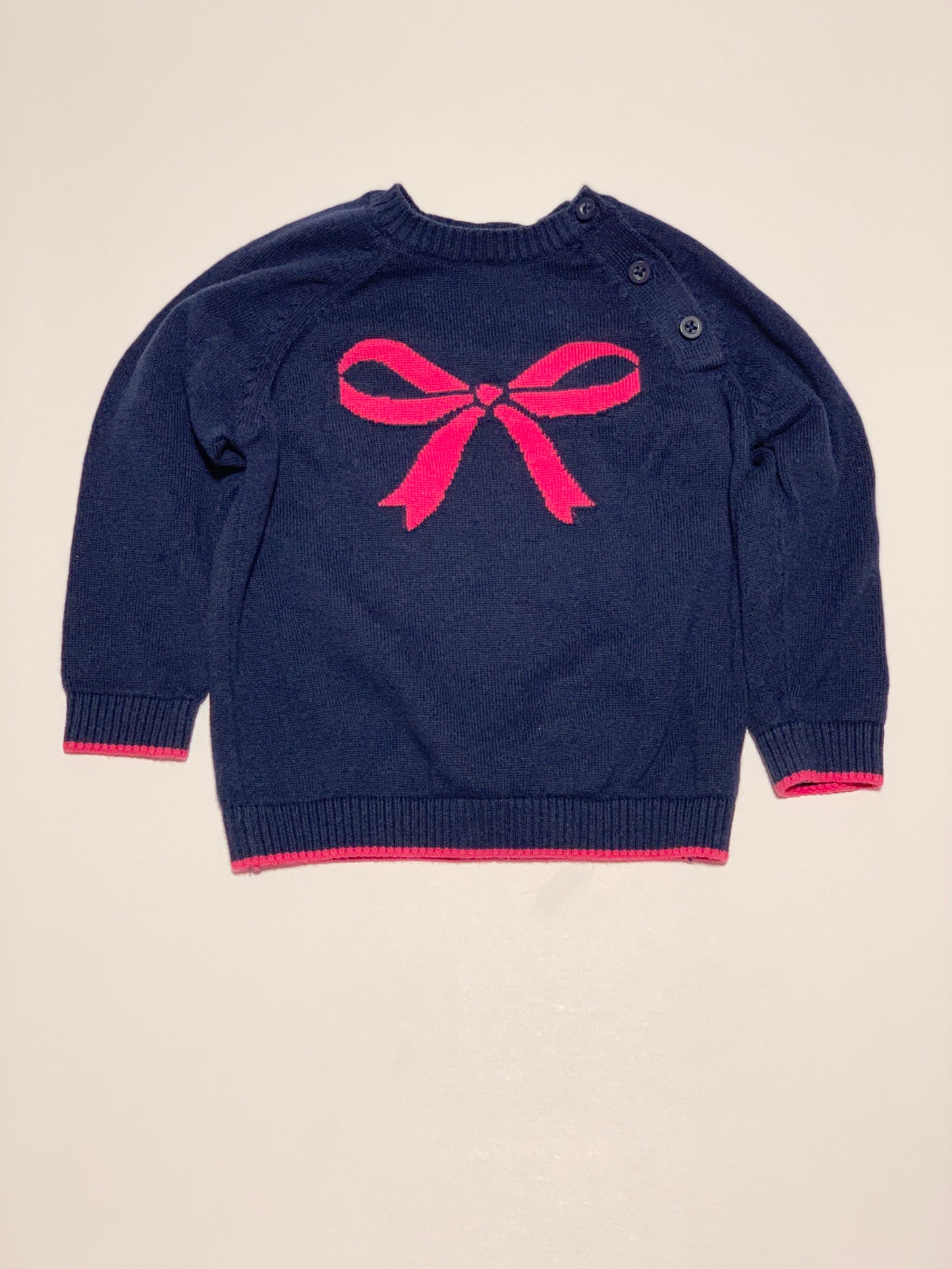 Navy bow jumper - Size 0