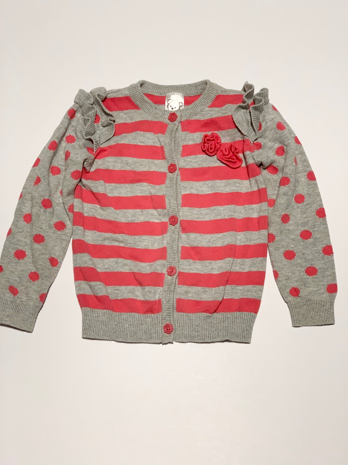 Grey striped cardigan - Size 2