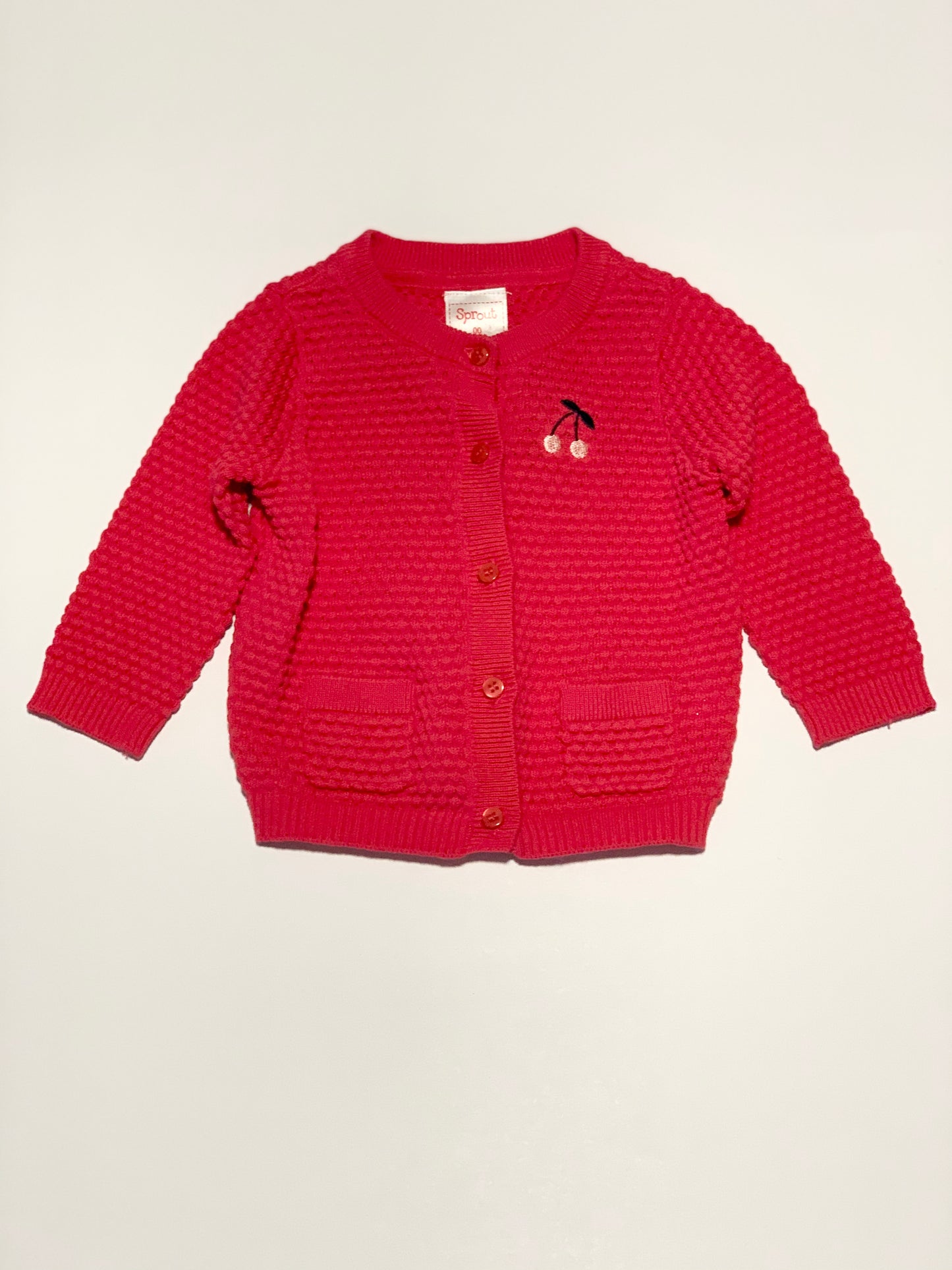 Pink cherry cardigan - Size 00