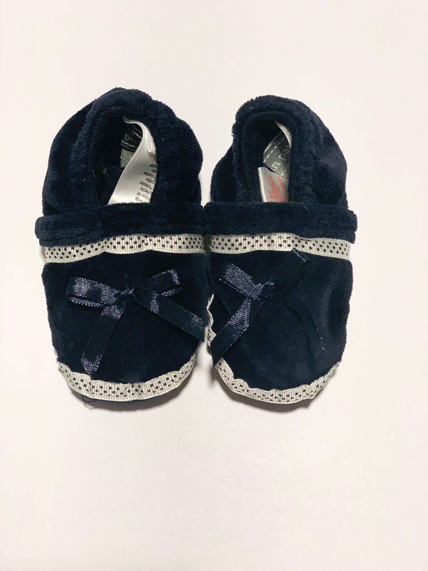 Navy velour booties - Size small