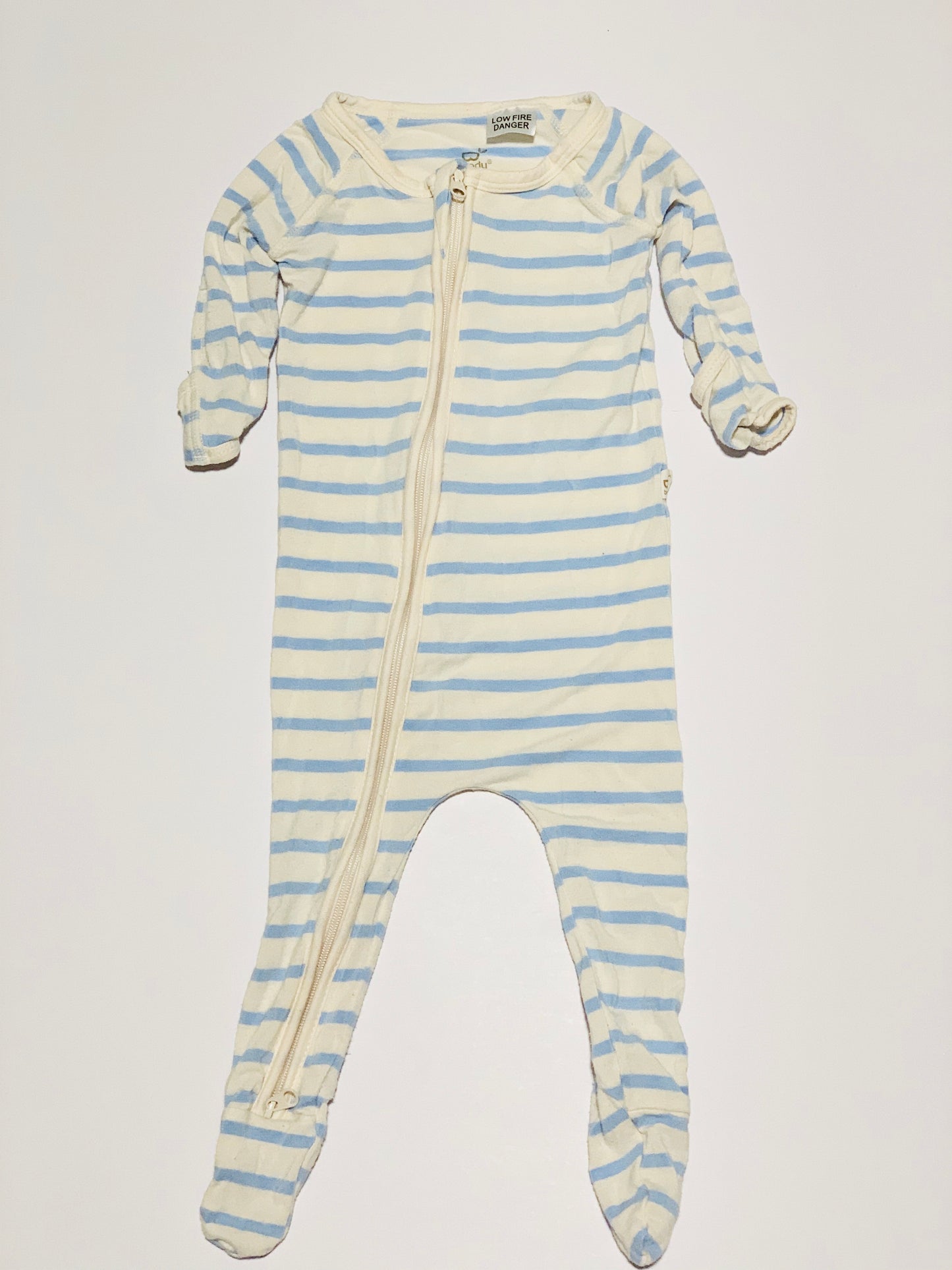 Blue stripe zip onesie - Size 000