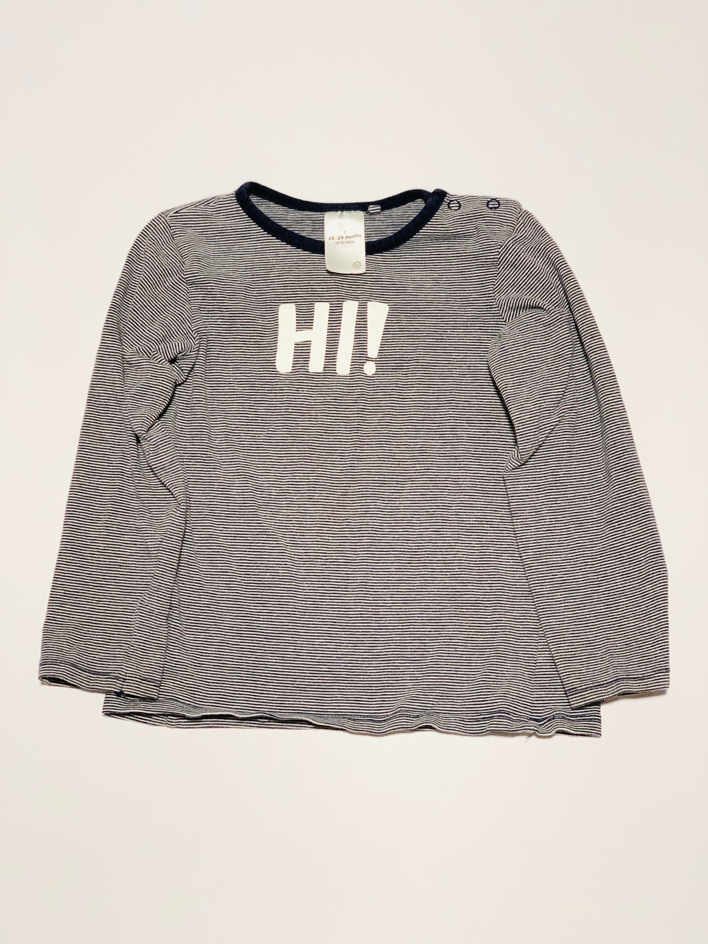Navy stripe HI! top - Size 2
