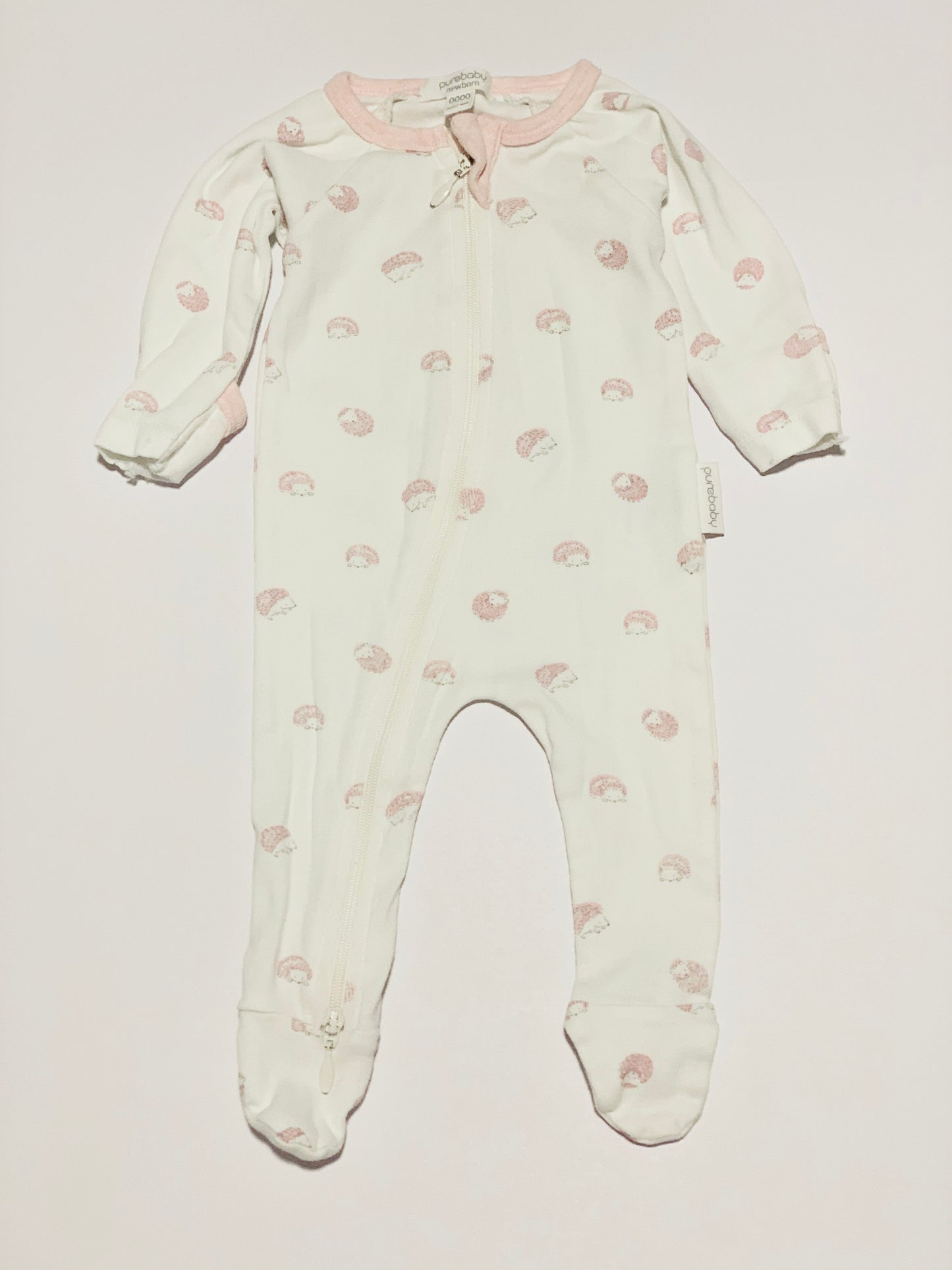 White hedgehog onesie - Size 0000