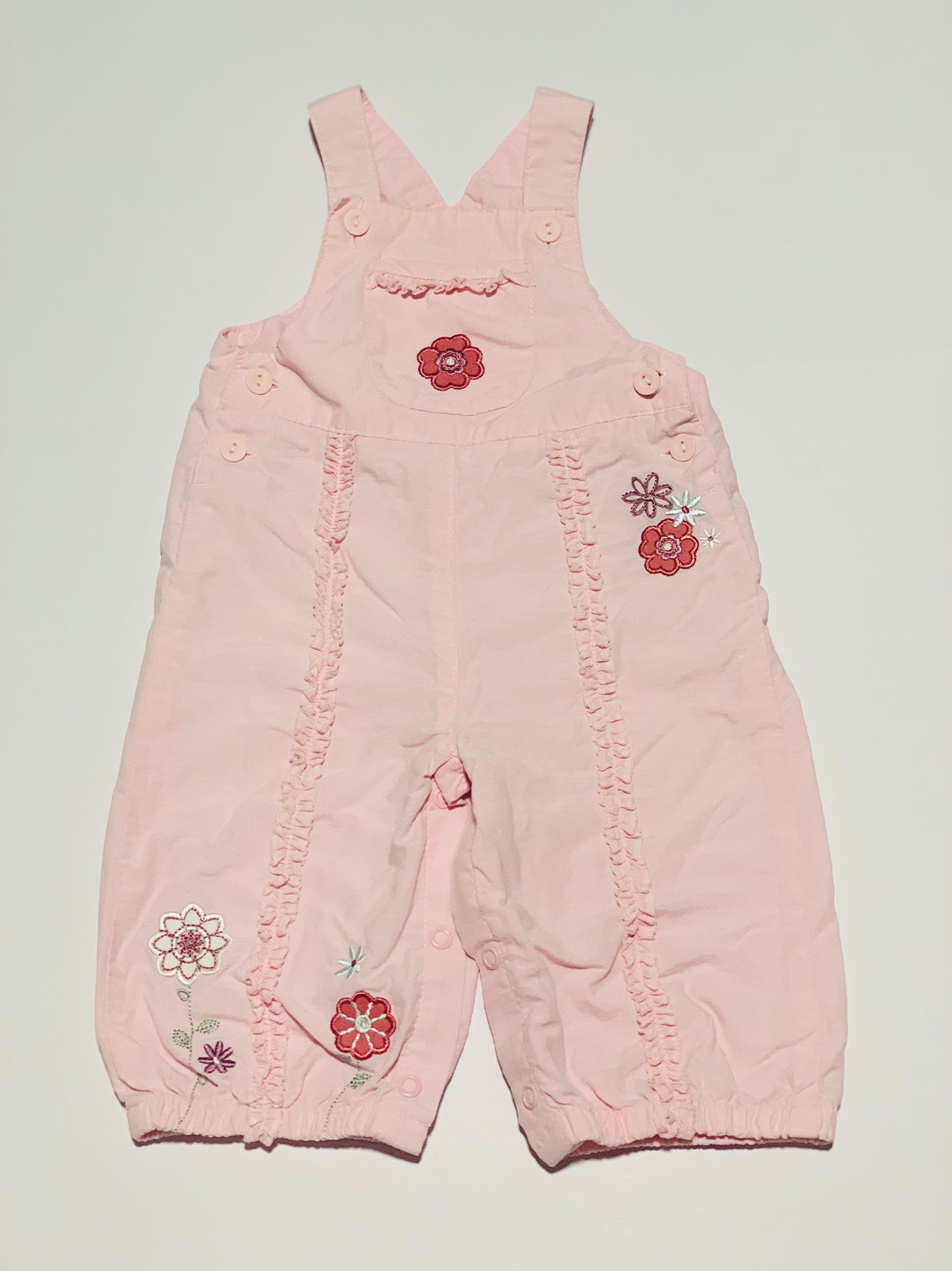 Pink ruffle overalls - Size 00