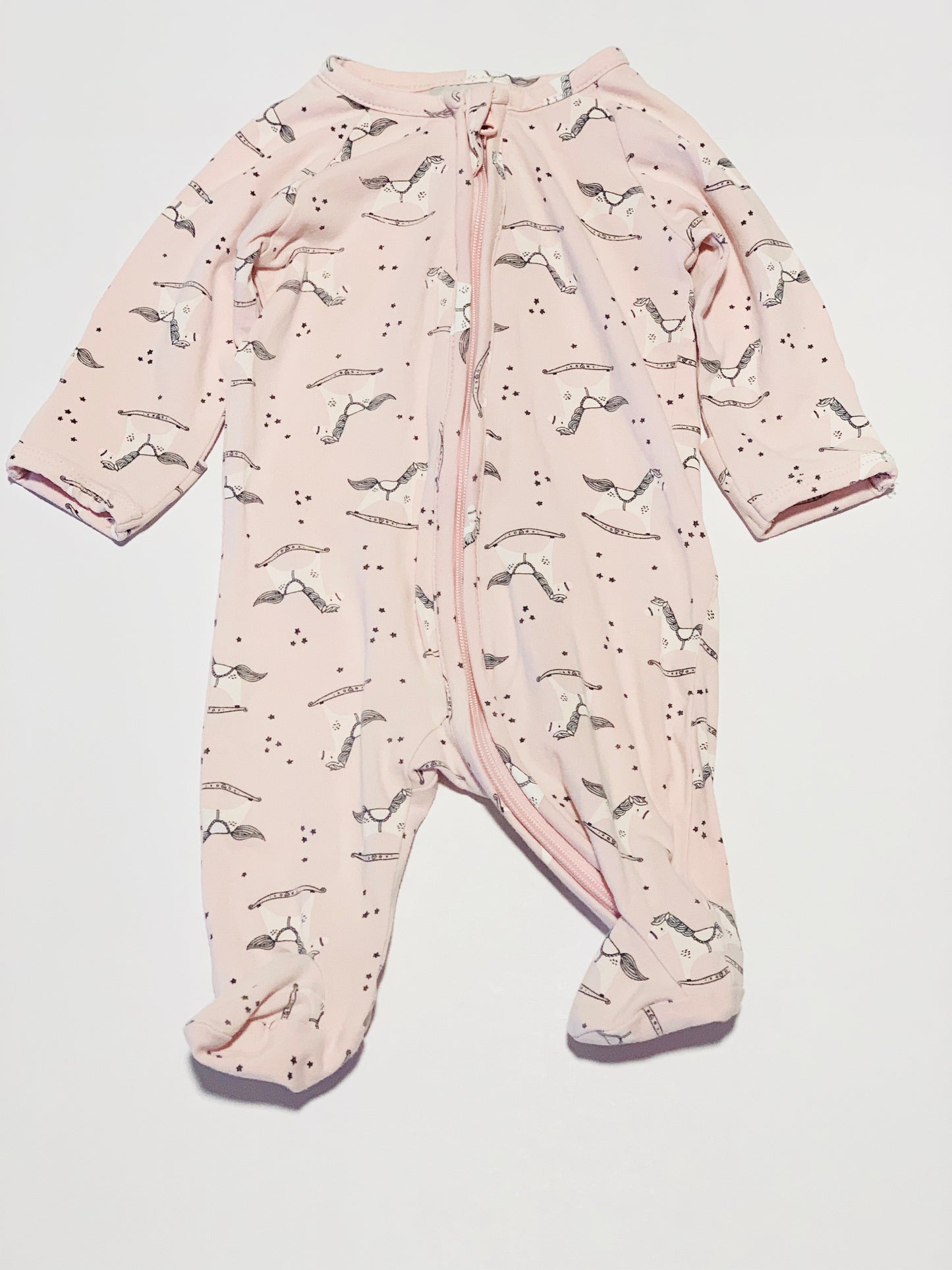 Rocking horse zip onesie - Size 0000