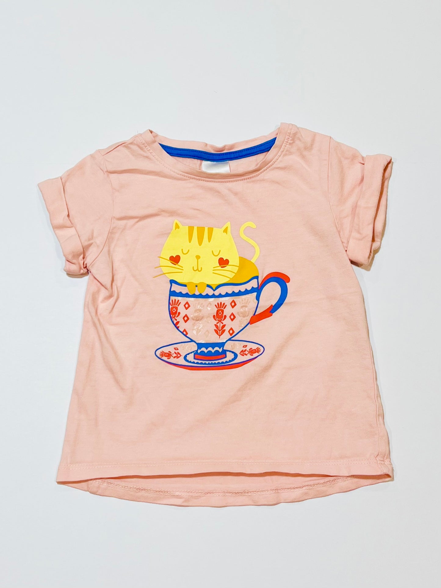 Pink cat tee - Size 1