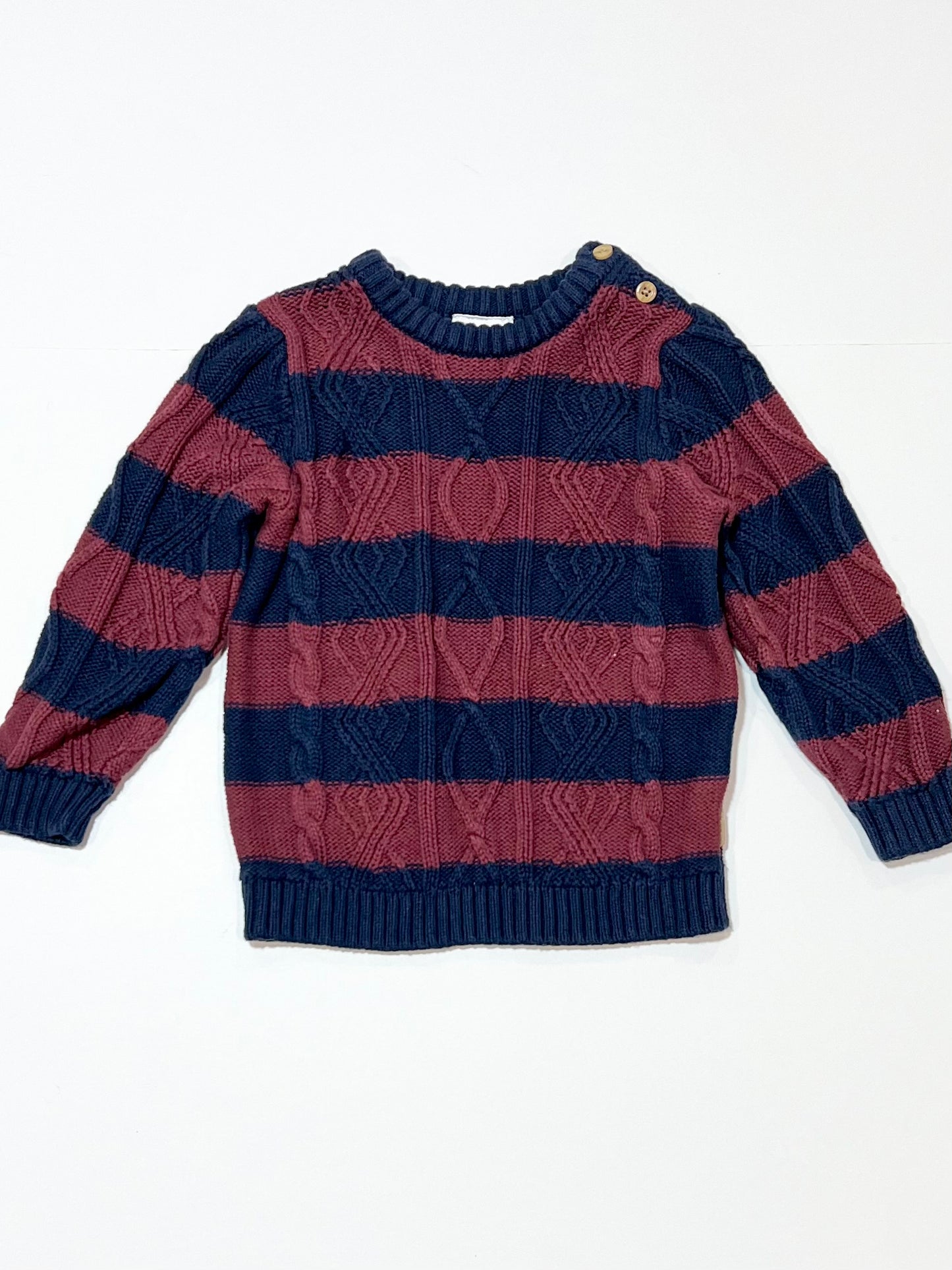Striped cable knit jumper - Size 1