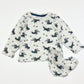 Ribbed racoon top and bib - Size 4-6 months