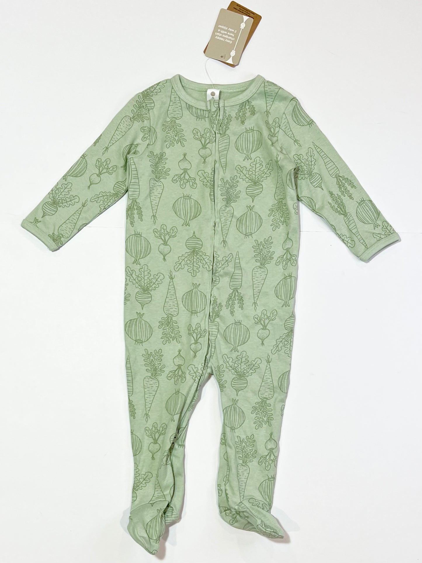 Green zip onesie brand new - Size 00