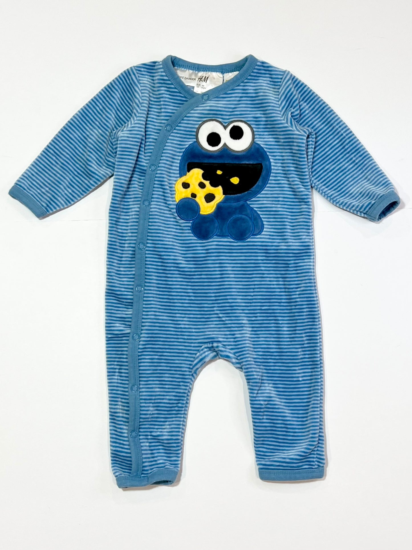 Cookie Monster velour onesie - Size 00