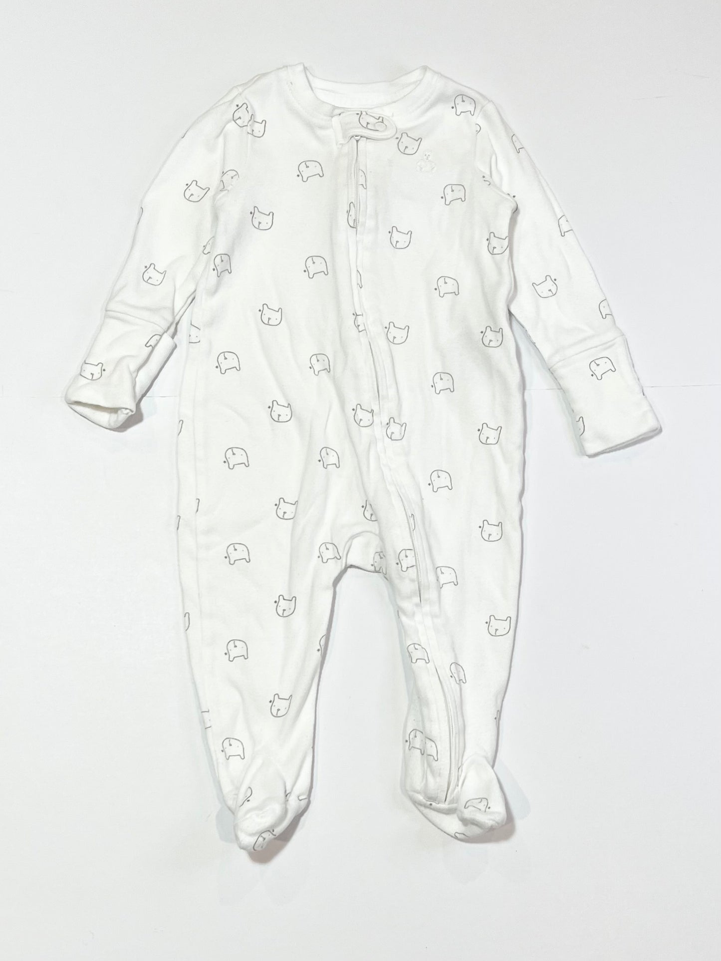Grey bear zip onesie - Size 00