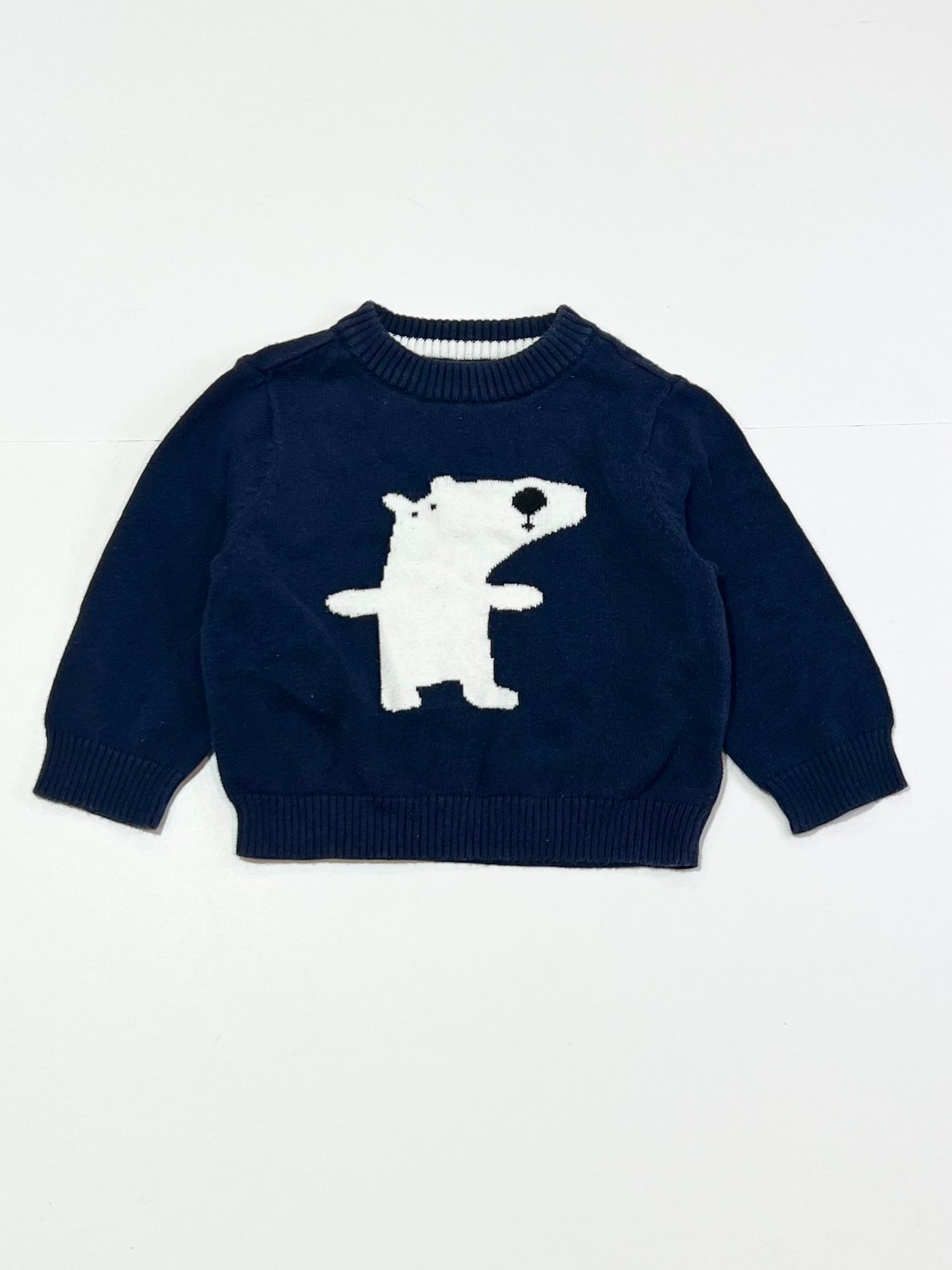 Navy bear jumper - Size 00