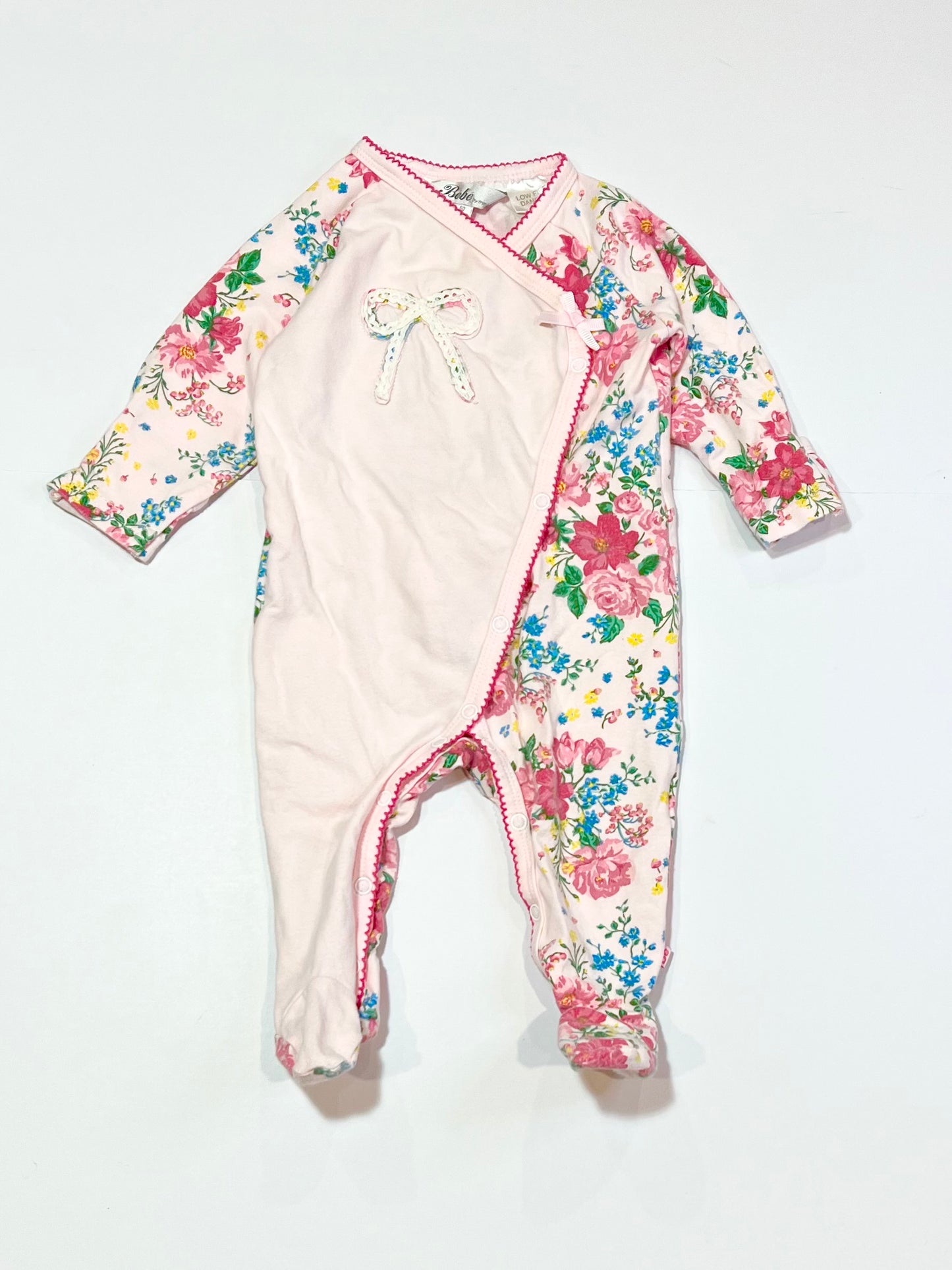 Floral bow onesie - Size 00